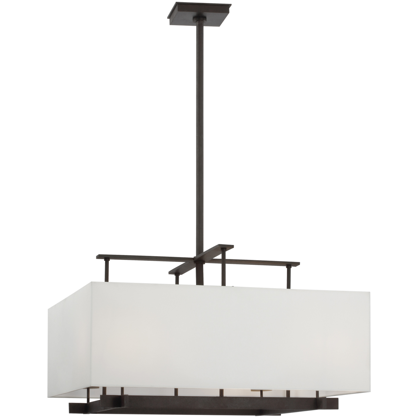 Ray Booth Jase LED 34.5 inch Warm Iron Hanging Shade Ceiling Light, Extra Large
