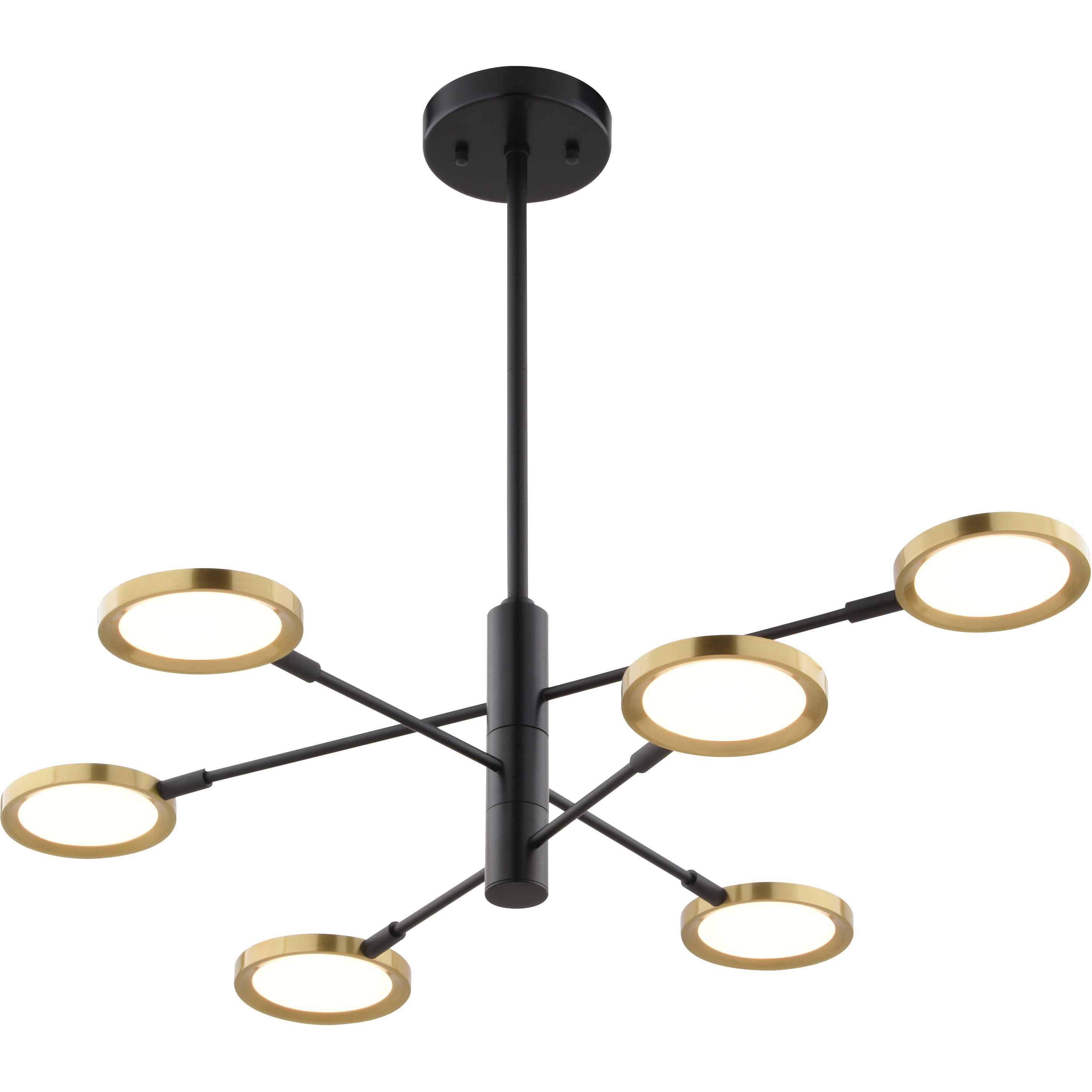Cullerto LED 34.75 inch Matte Black and Antique Gold Pendant Ceiling Light