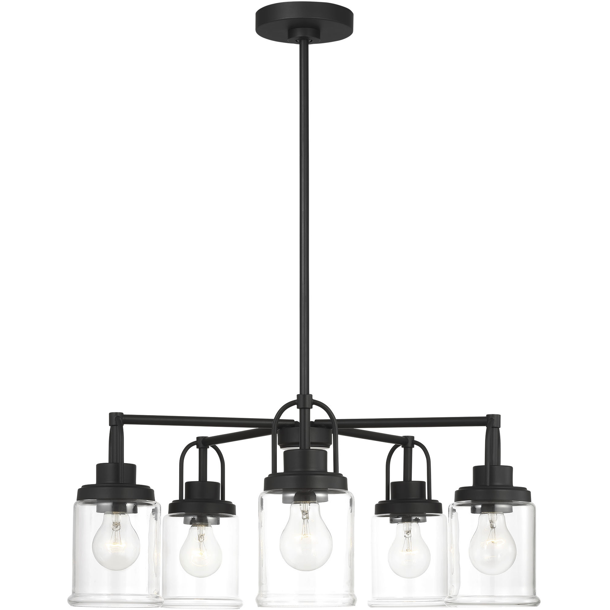 Anders 5 Light 24 inch Midnight Black Chandelier Ceiling Light