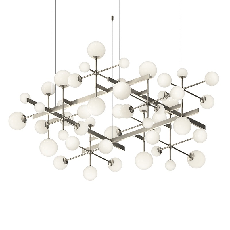 Nebula LED 61 inch Satin Nickel Chandelier Ceiling Light in Add 20 ft. Cord