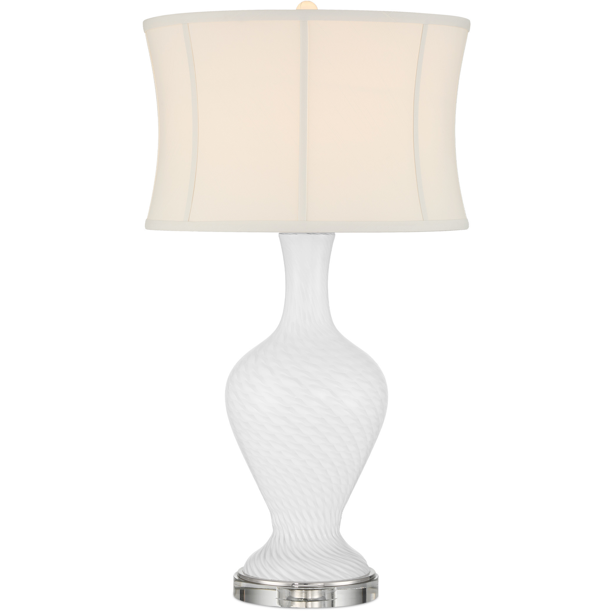 Zeta 30.75 inch 150 watt White and Clear Table Lamp Portable Light