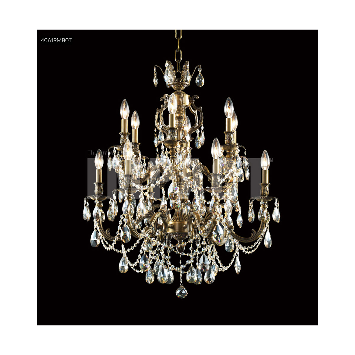 Brindisi 12 Light 28 inch Monaco Bronze Crystal Chandelier Ceiling Light