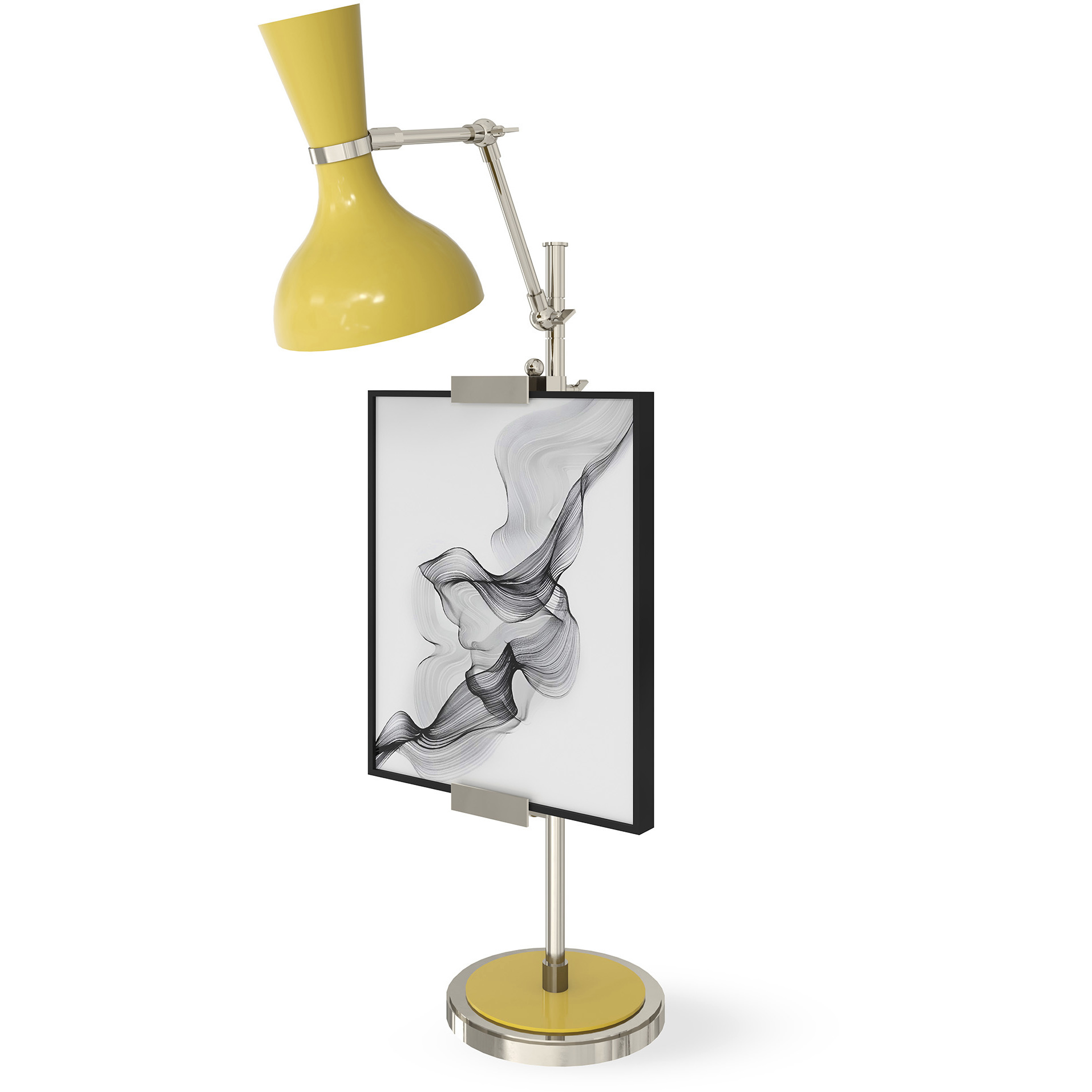 Clare Sunset Yellow with Polished Nickel Table Easel
