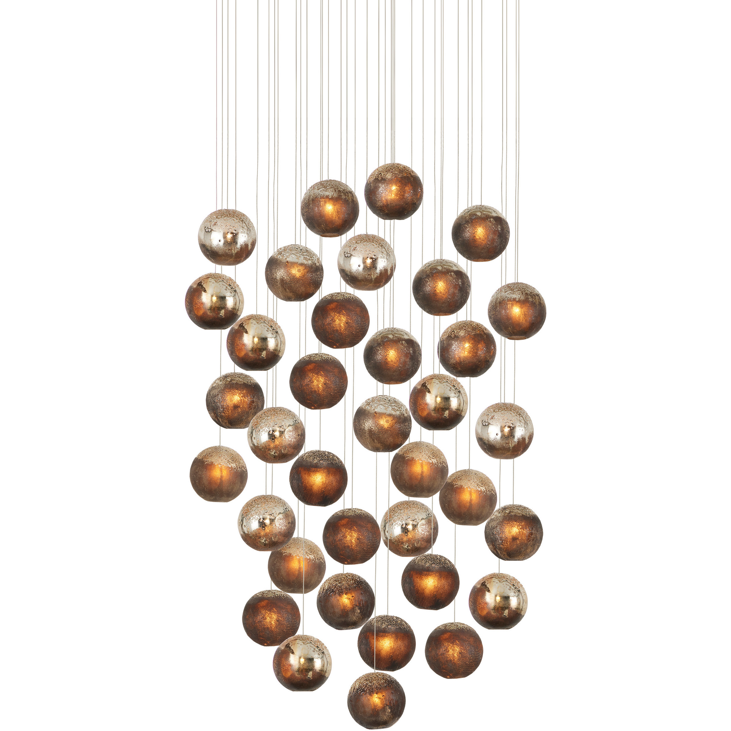 Pathos 36 Light 36 inch Antique Silver Leaf Multi-Drop Pendant Ceiling Light