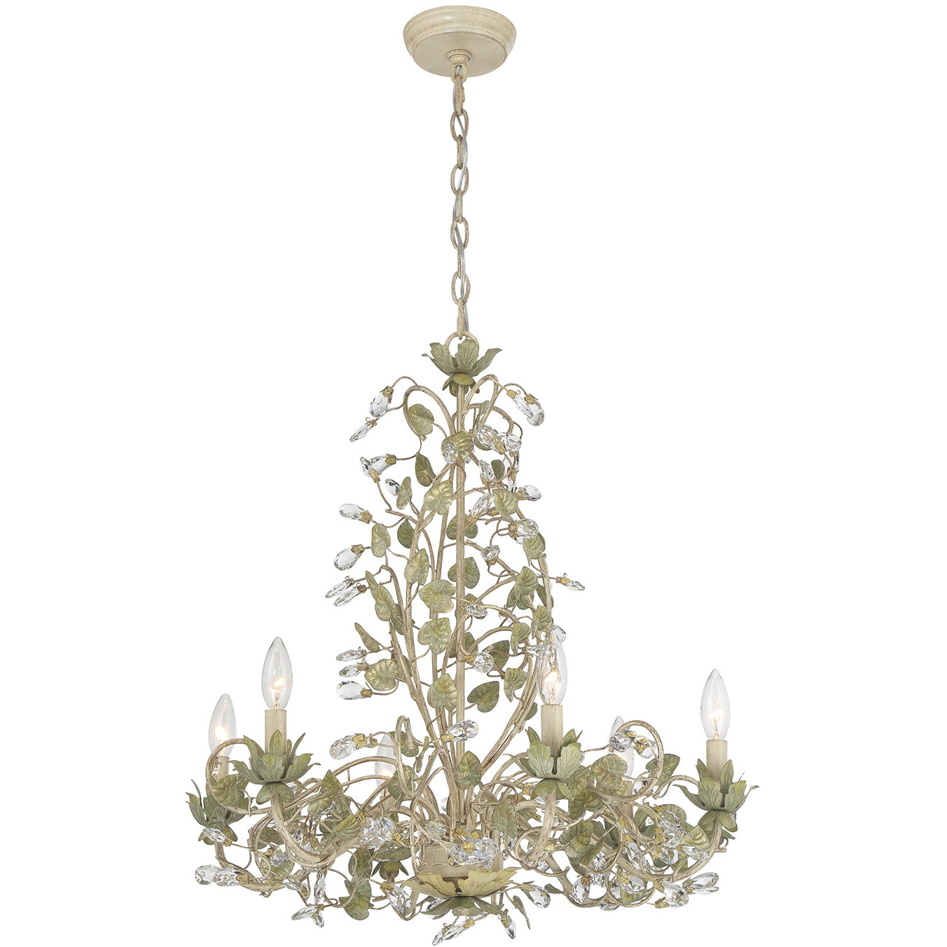 Josie 6 Light 25 inch Champagne Green Tea Chandelier Ceiling Light
