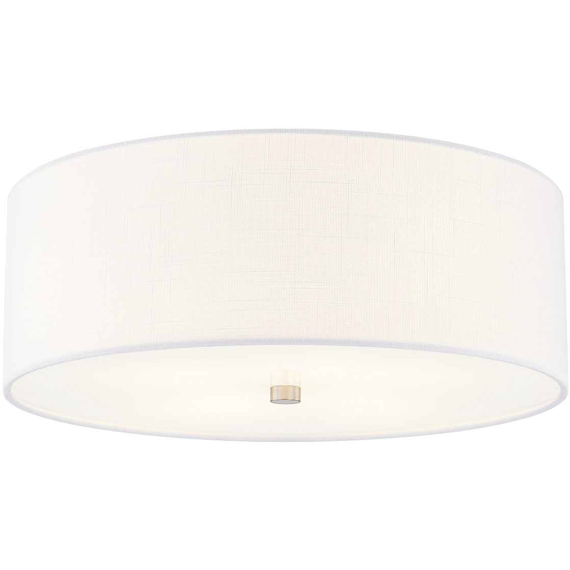 Textile Collection 4 Light 18 inch Brushed Nickel Flush Mount Ceiling Light in White, Classic Family