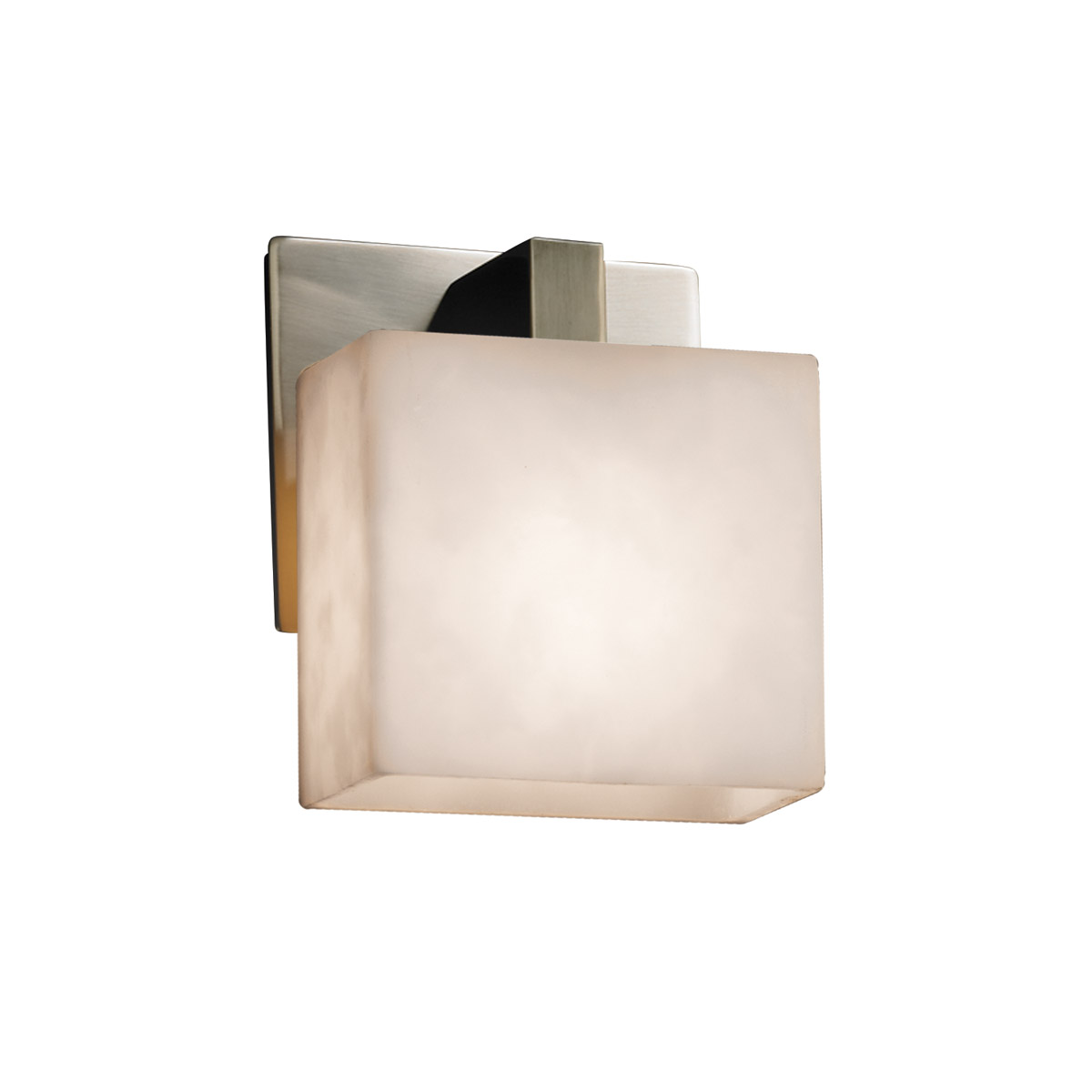 Clouds Wall Sconce Wall Light in Brushed Nickel, Rectangle, Incandescent