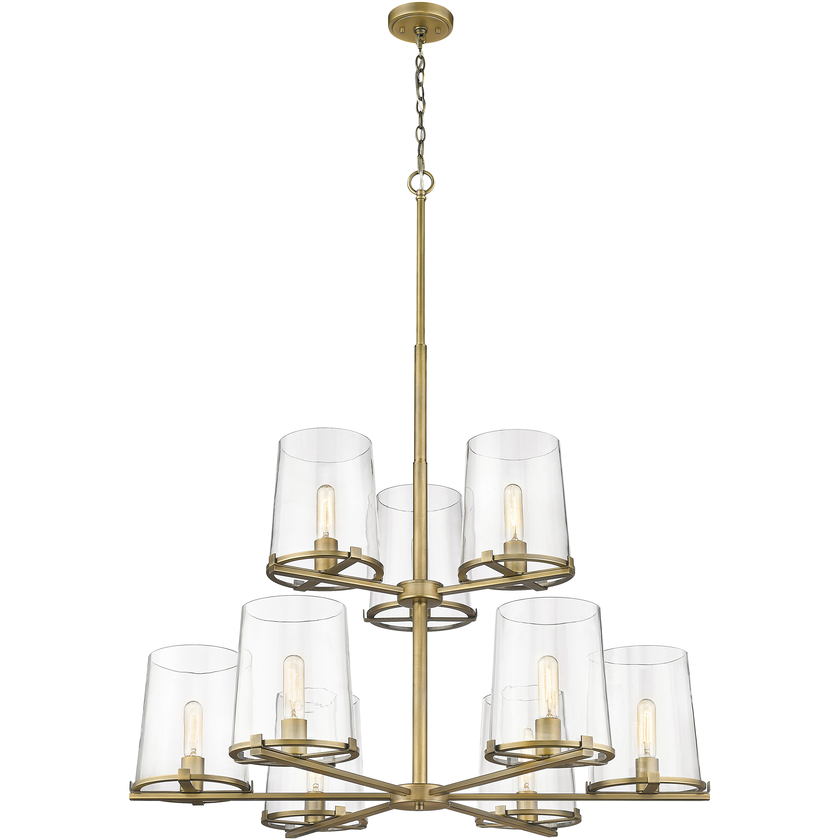 Callista 9 Light 38 inch Rubbed Brass Chandelier Ceiling Light