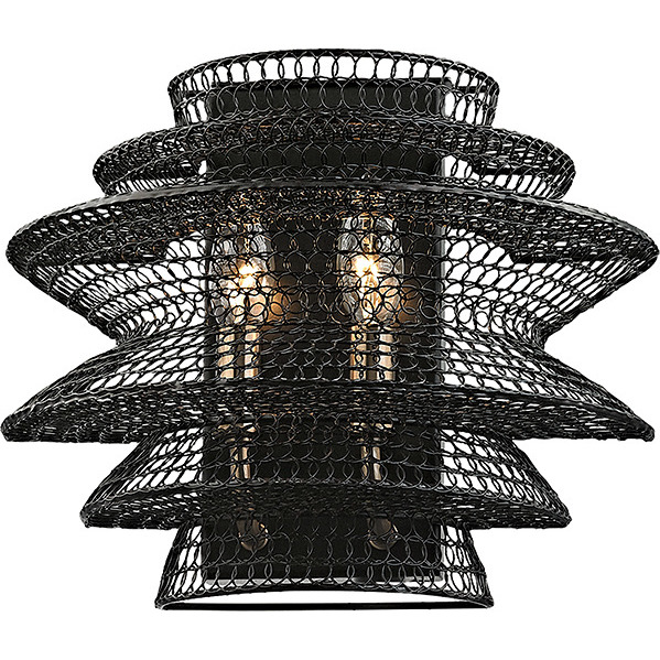 Kokoro 2 Light 12 inch Soft Black Wall Sconce Wall Light