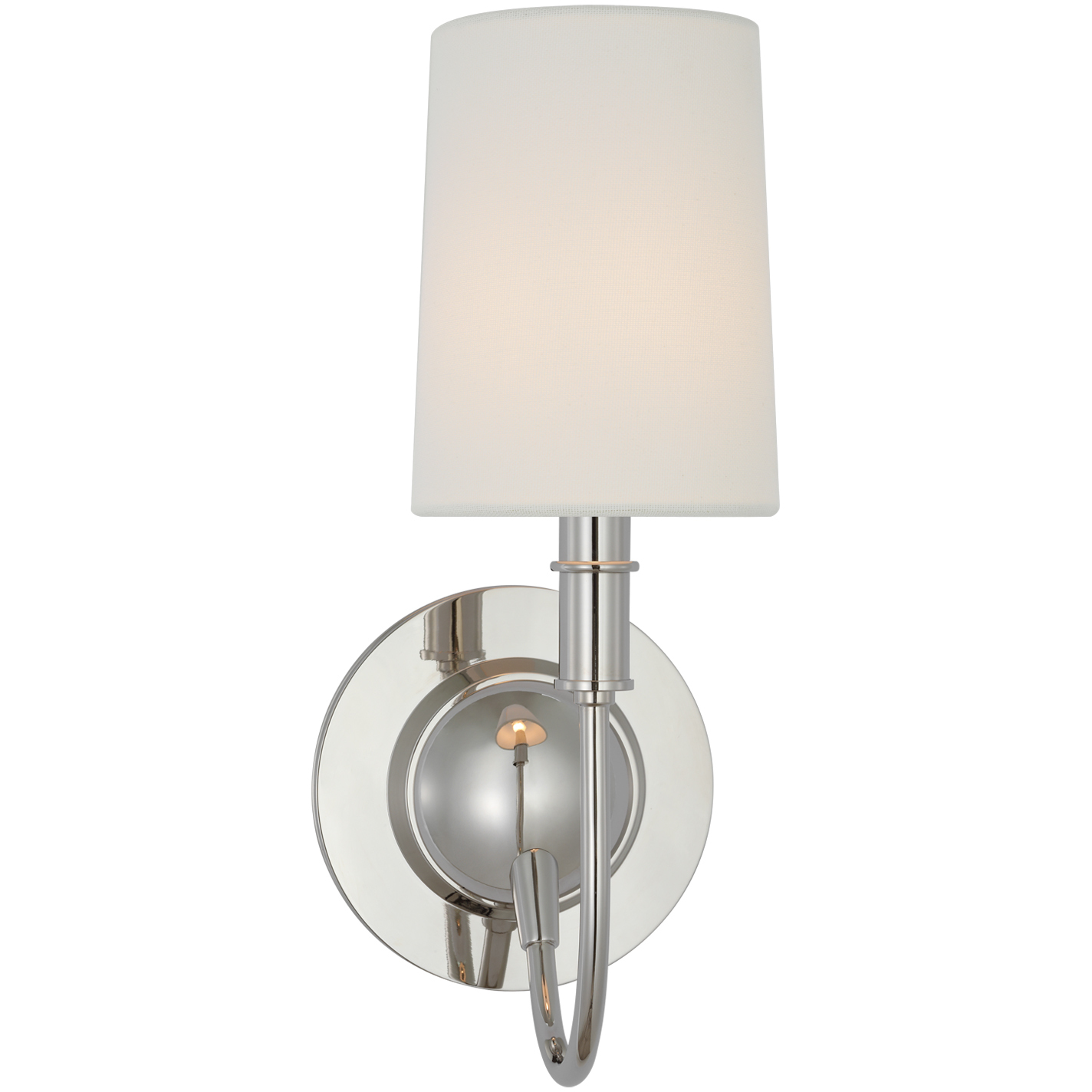 Thomas O'Brien Elkins 1 Light 5.5 inch Polished Nickel Sconce Wall Light in Linen