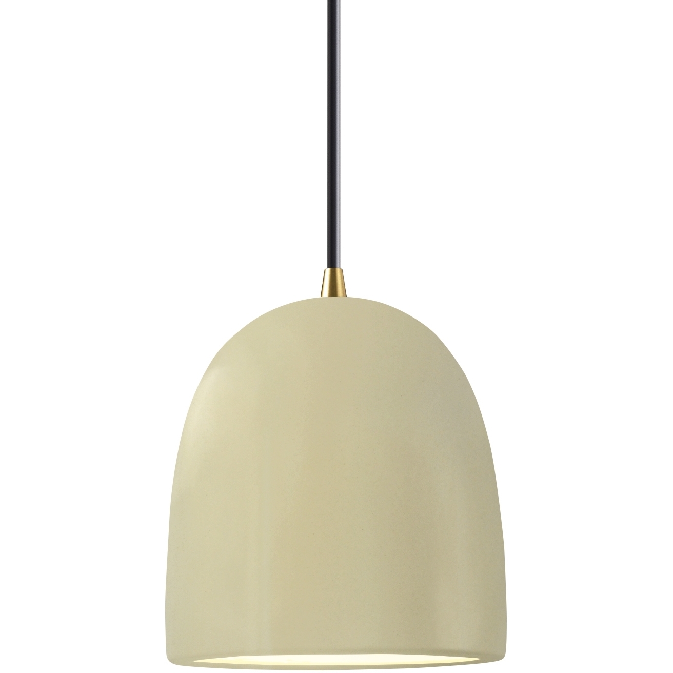 Radiance Collection 1 Light 9 inch Antique Brass and Vanilla Gloss and Black Pendant Ceiling Light