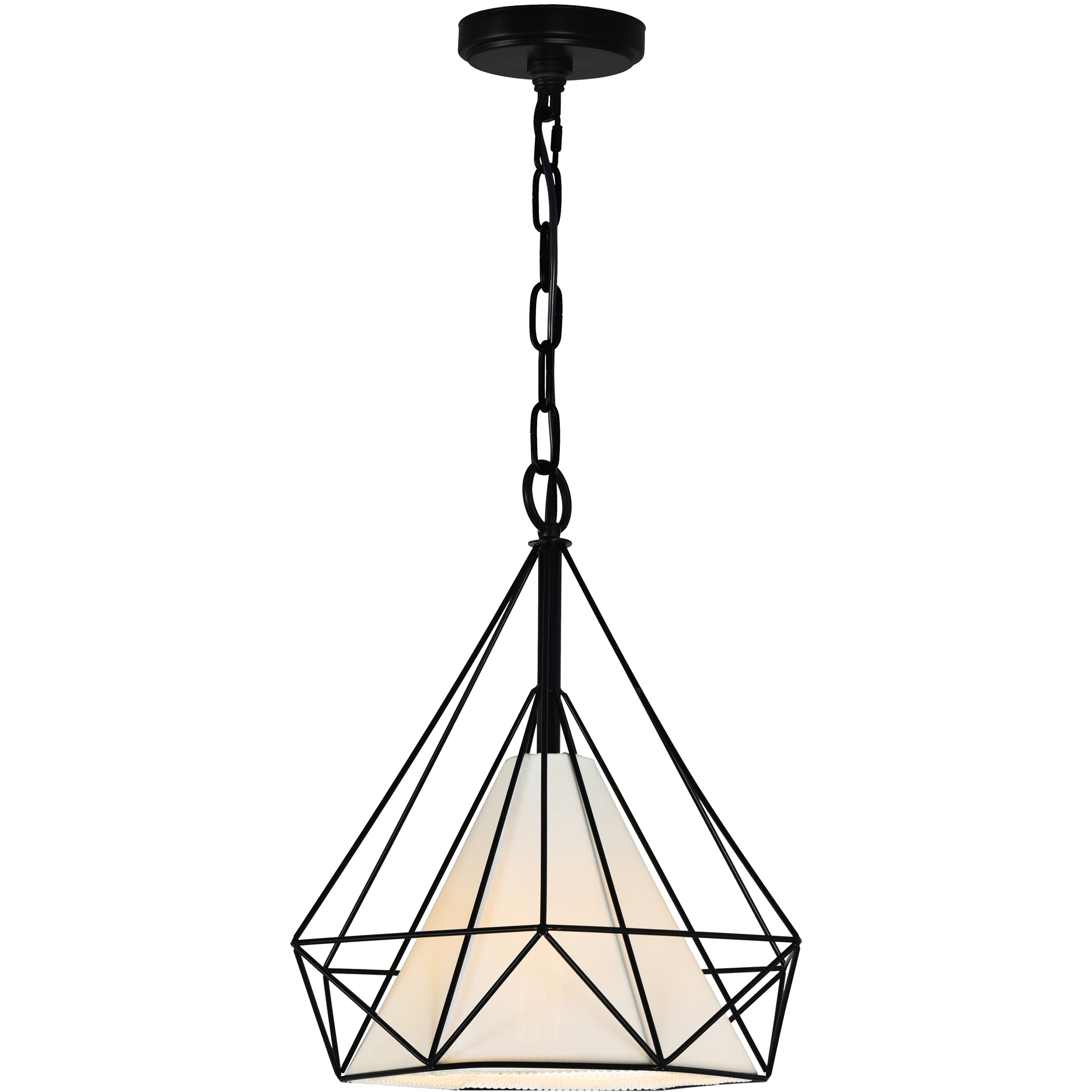 Diamond 1 Light 15 inch Black Down Pendant Ceiling Light