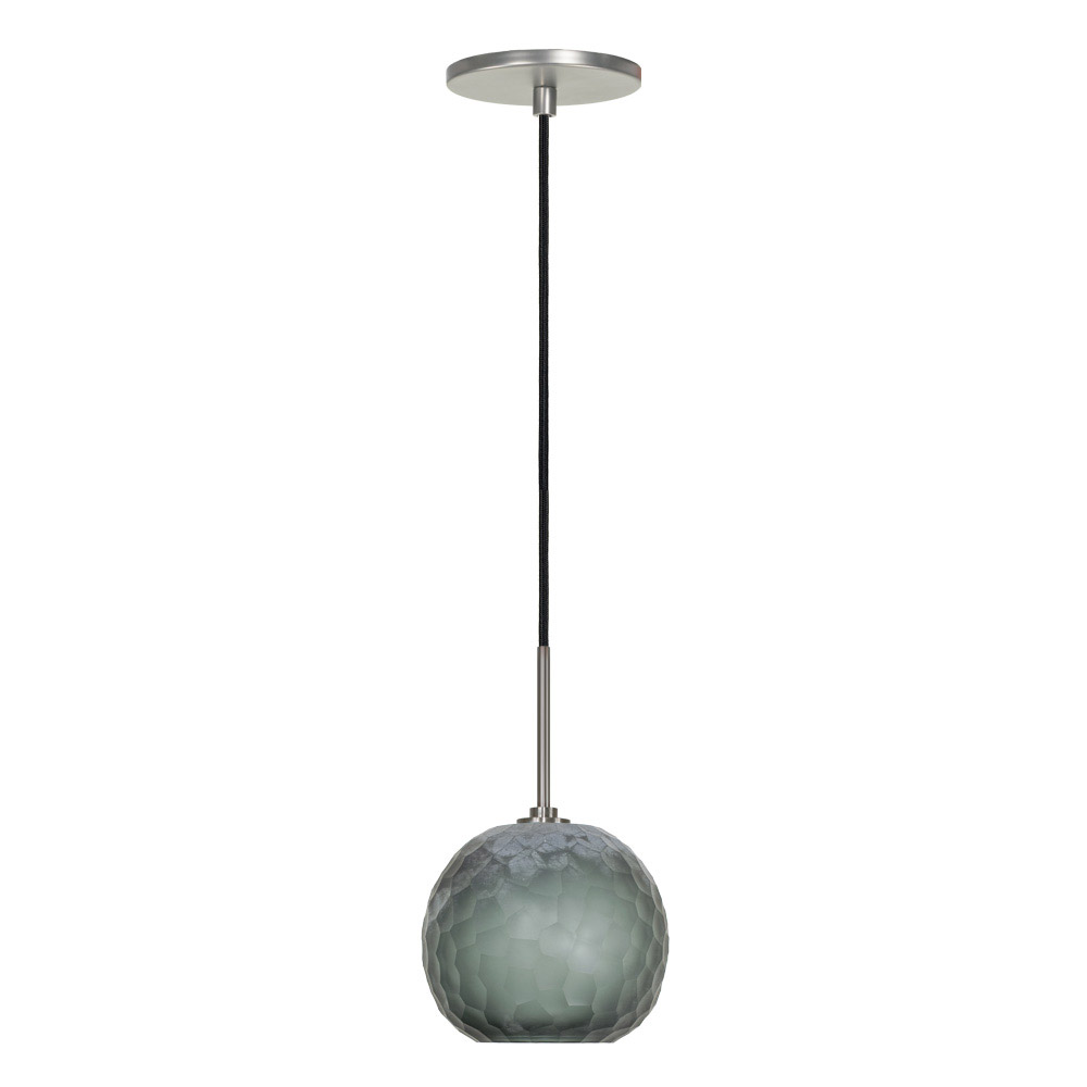 Envisage Vi 1 Light 8 inch Brushed Nickel Mini Pendant Ceiling Light in Chiseled Smoke