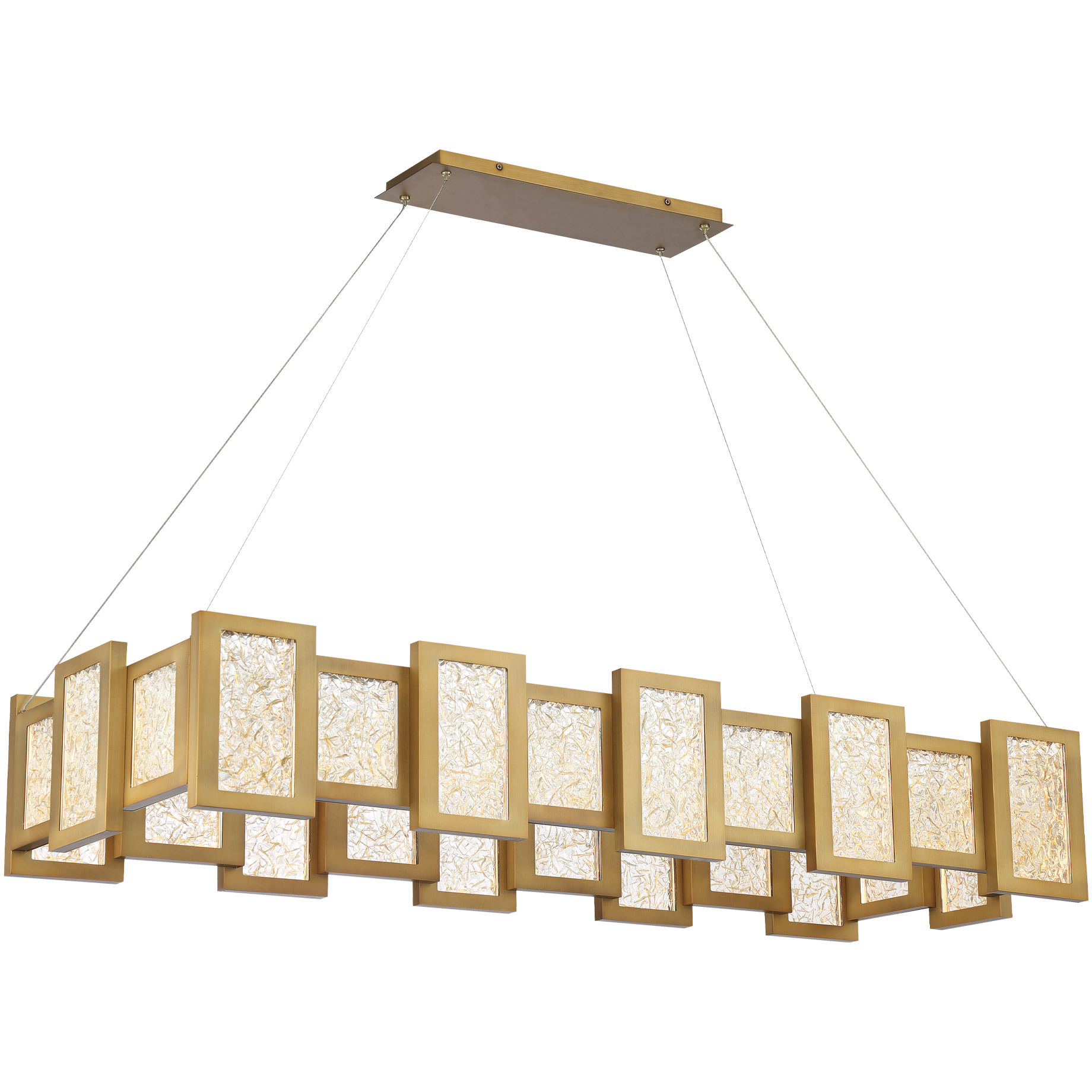 Fury LED 18 inch Aged Brass Chandelier Ceiling Light in 48in.
