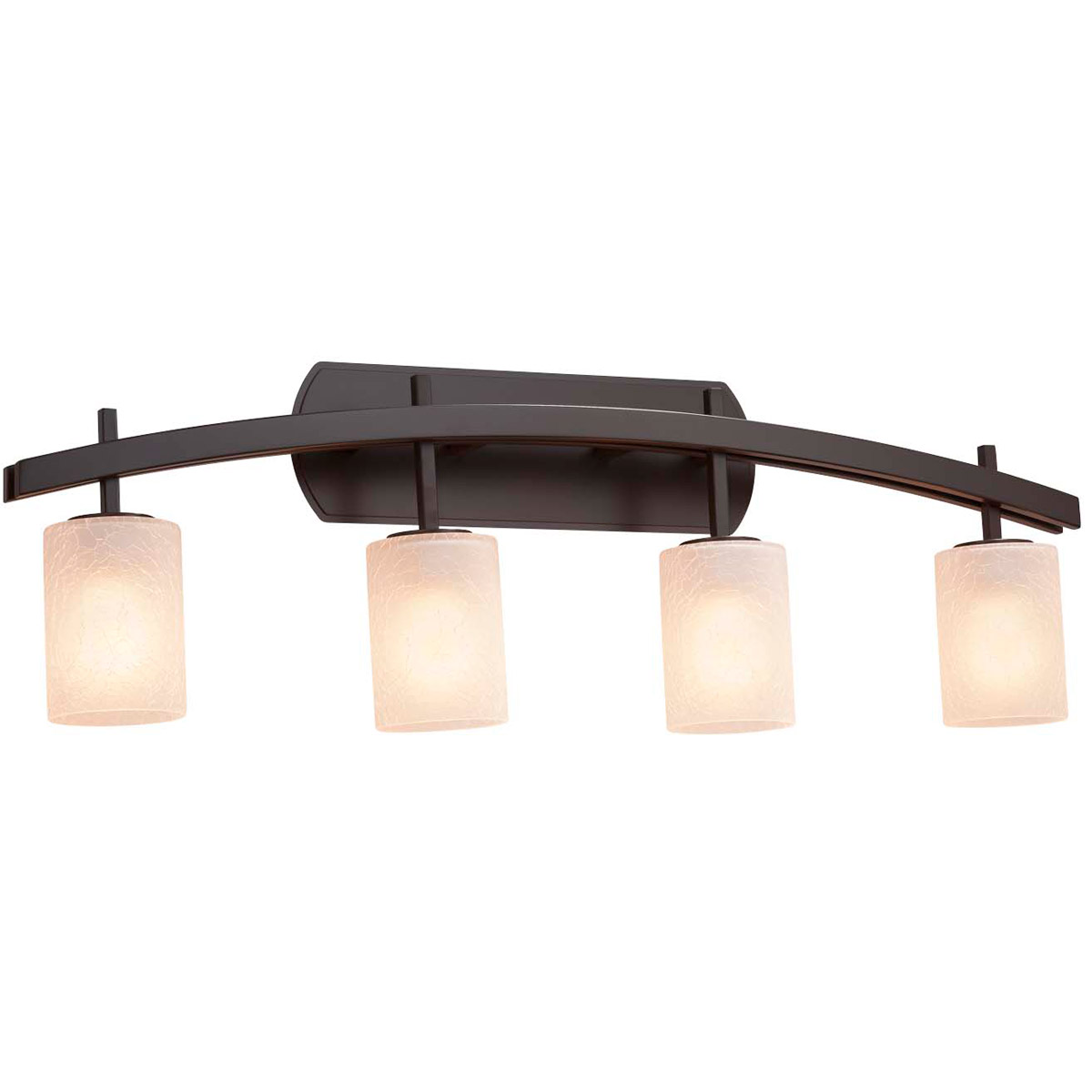Fusion 4 Light 35.5 inch Polished Chrome Bath Bar Wall Light in Square with Flat Rim, Incandescent, Seeded Fusion