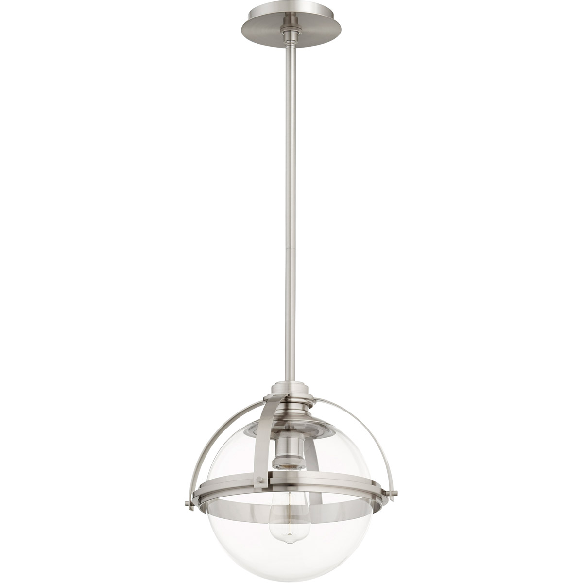 Meridian 1 Light 12.5 inch Satin Nickel Pendant Ceiling Light