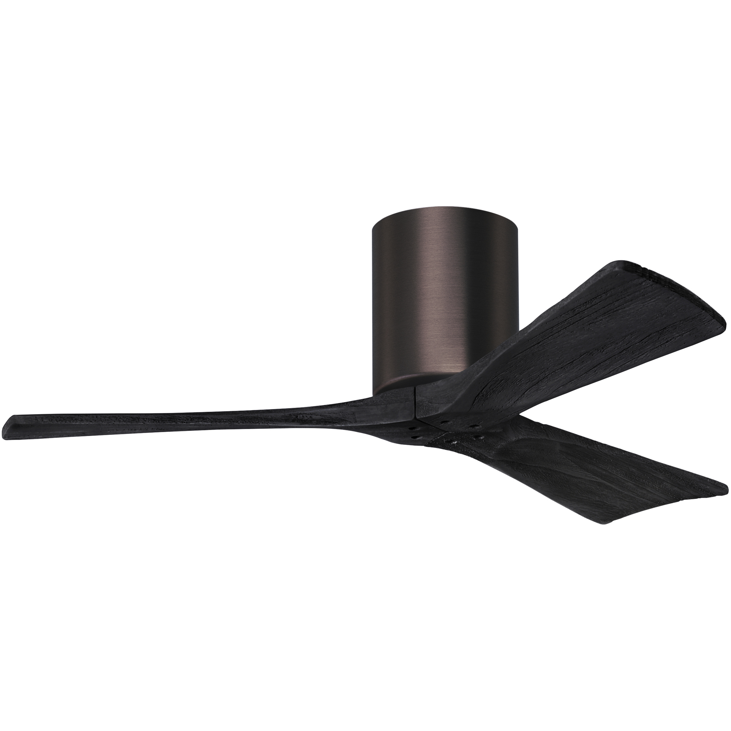 Atlas Irene-3H 42 inch Brushed Bronze with Matte Black Blades Flush Mount Paddle Fan