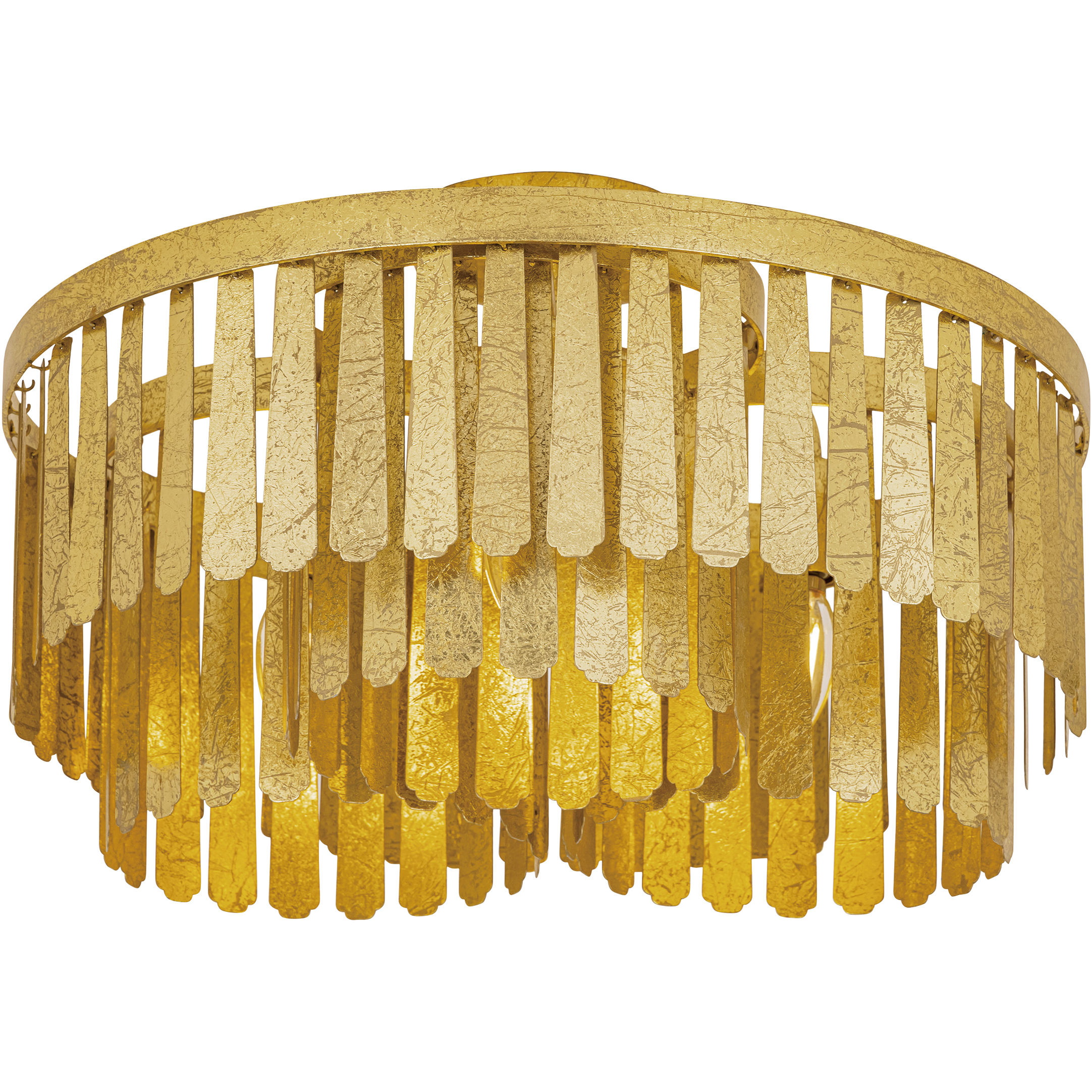 Regalia 3 Light 20 inch Gold Leaf Flush Mount Ceiling Light