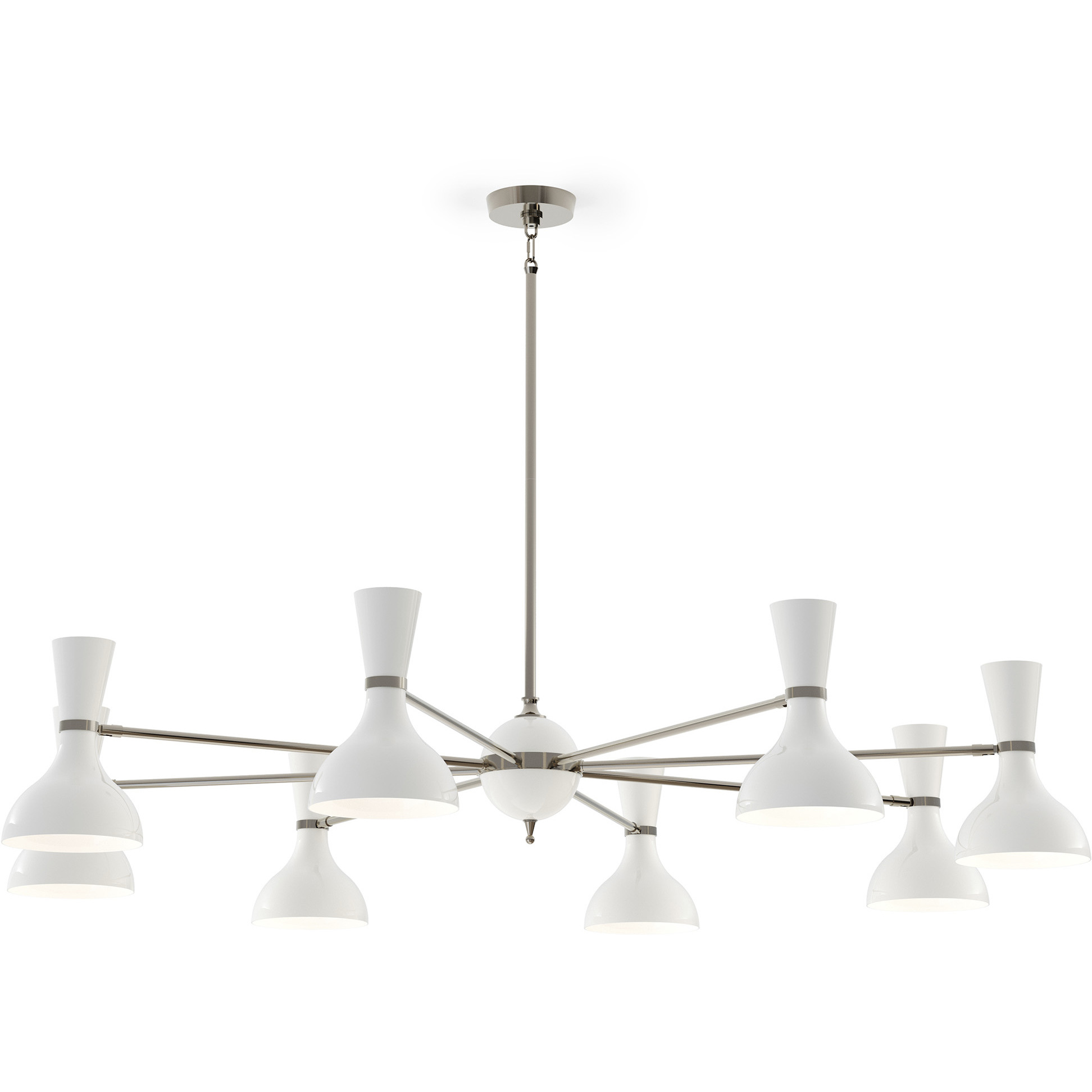 Clare 8 Light 57 inch Polished Nickel Chandelier Ceiling Light in Lily