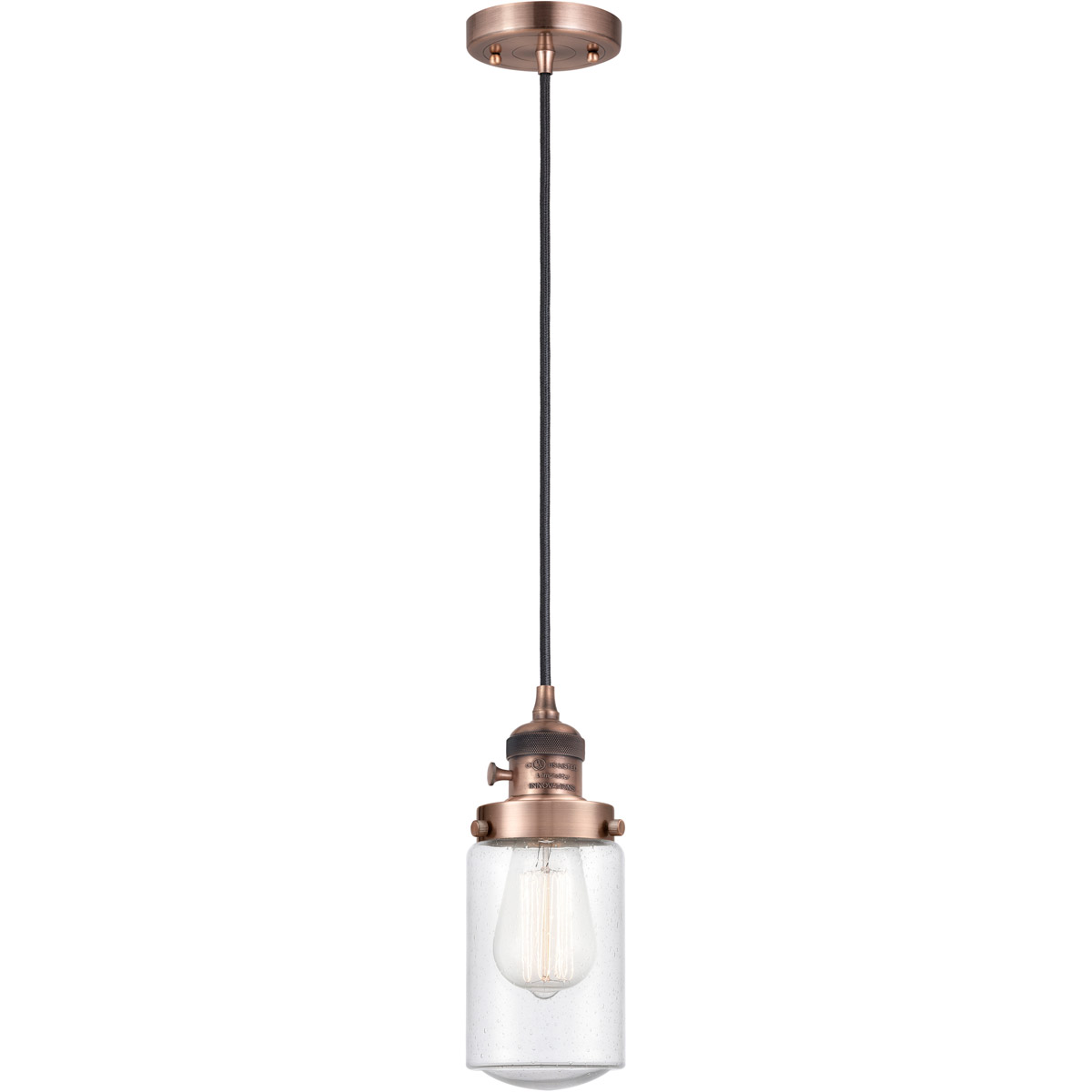 Franklin Restoration Dover LED 5 inch Antique Copper Mini Pendant Ceiling Light