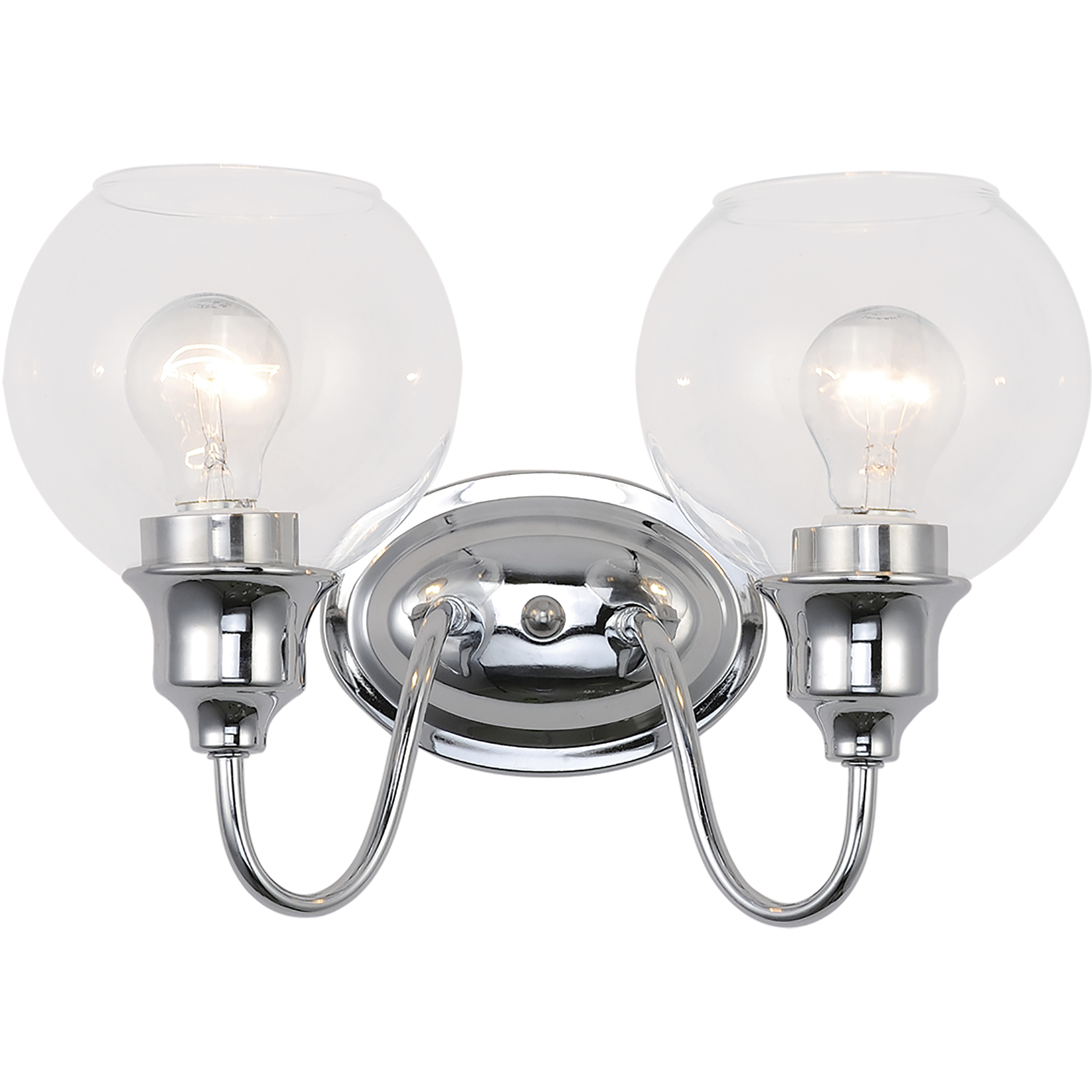Ballord 2 Light 14 inch Polished Chrome Bath Vanity Wall Light in Clear