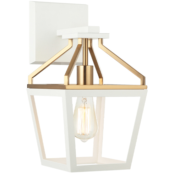 Mavonshire 1 Light 8 inch White and Aged Gold Brass Wall Sconce Wall Light