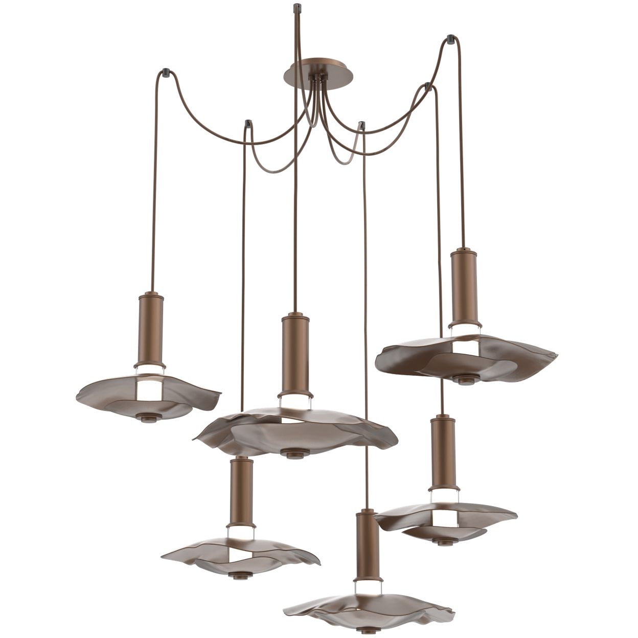 Cumulus LED 49 inch Burnished Bronze Swag Multi-Pendant Chandelier Ceiling Light in 3000K LED