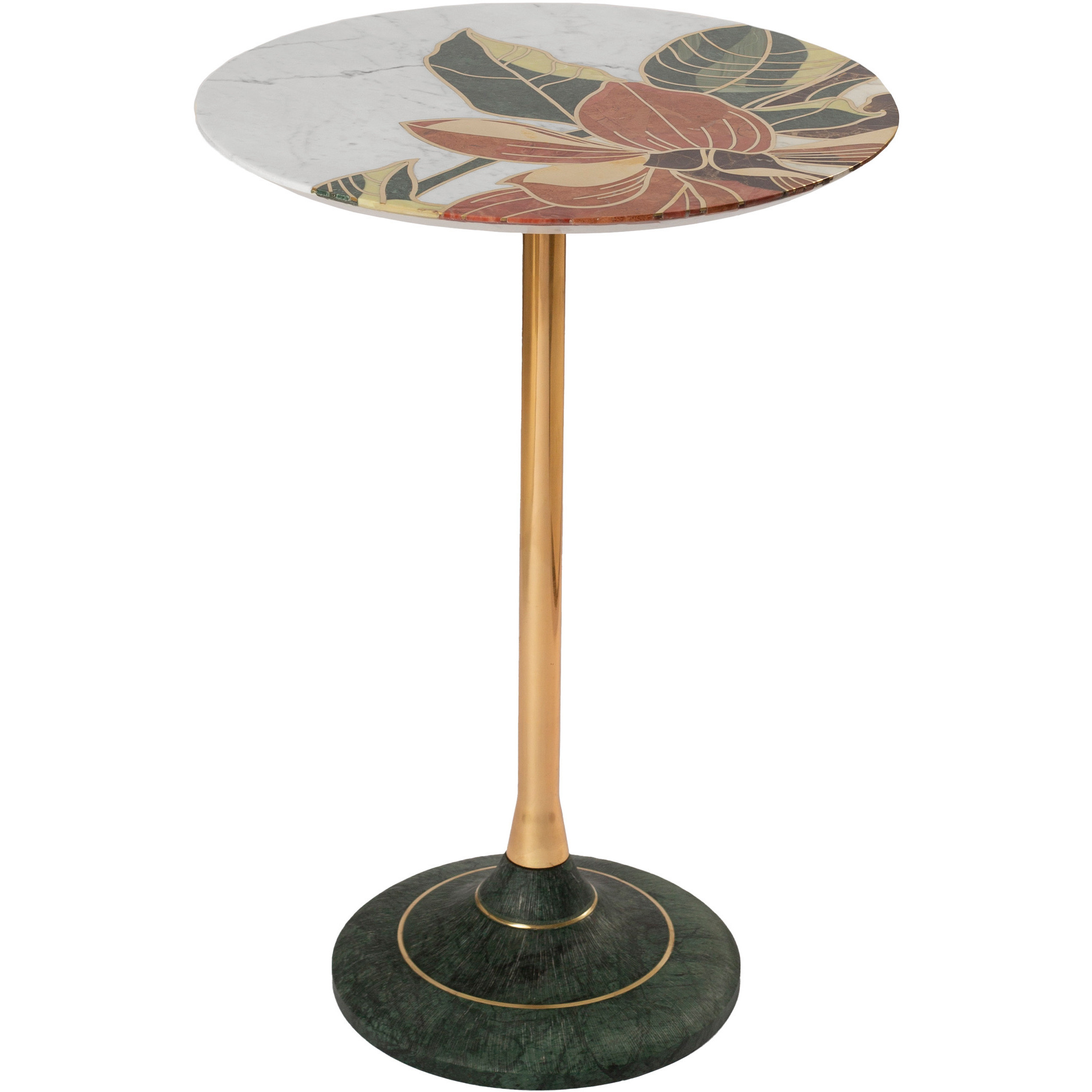 Roselle 15.35 inch Natural and Brass Accent Table