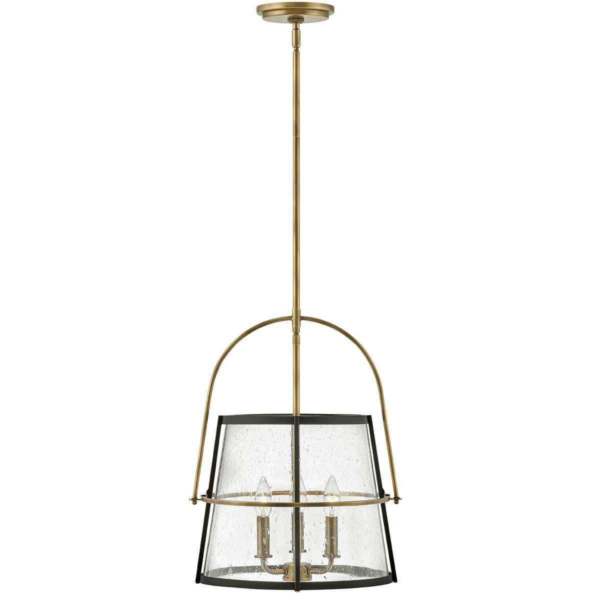 Tournon 3 Light 15 inch Heritage Brass with Black Indoor Pendant Ceiling Light