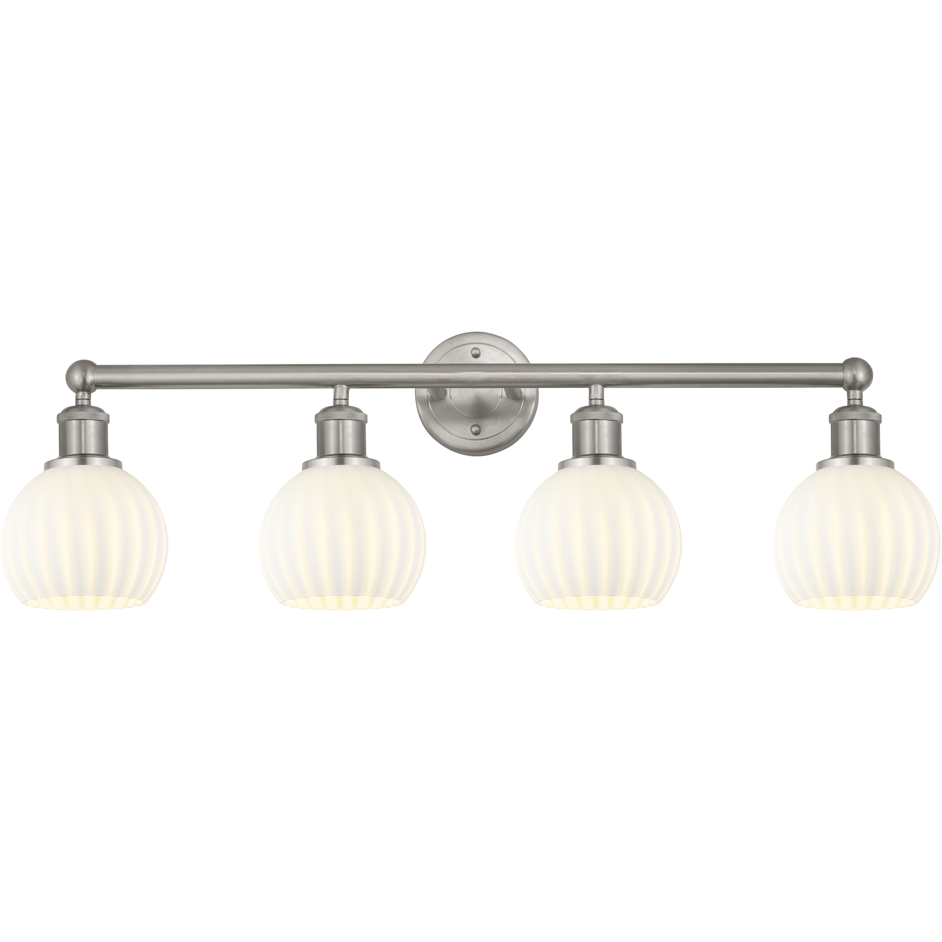 Edison White Venetian 4 Light 33 inch Brushed Satin Nickel Bath Vanity Light Wall Light