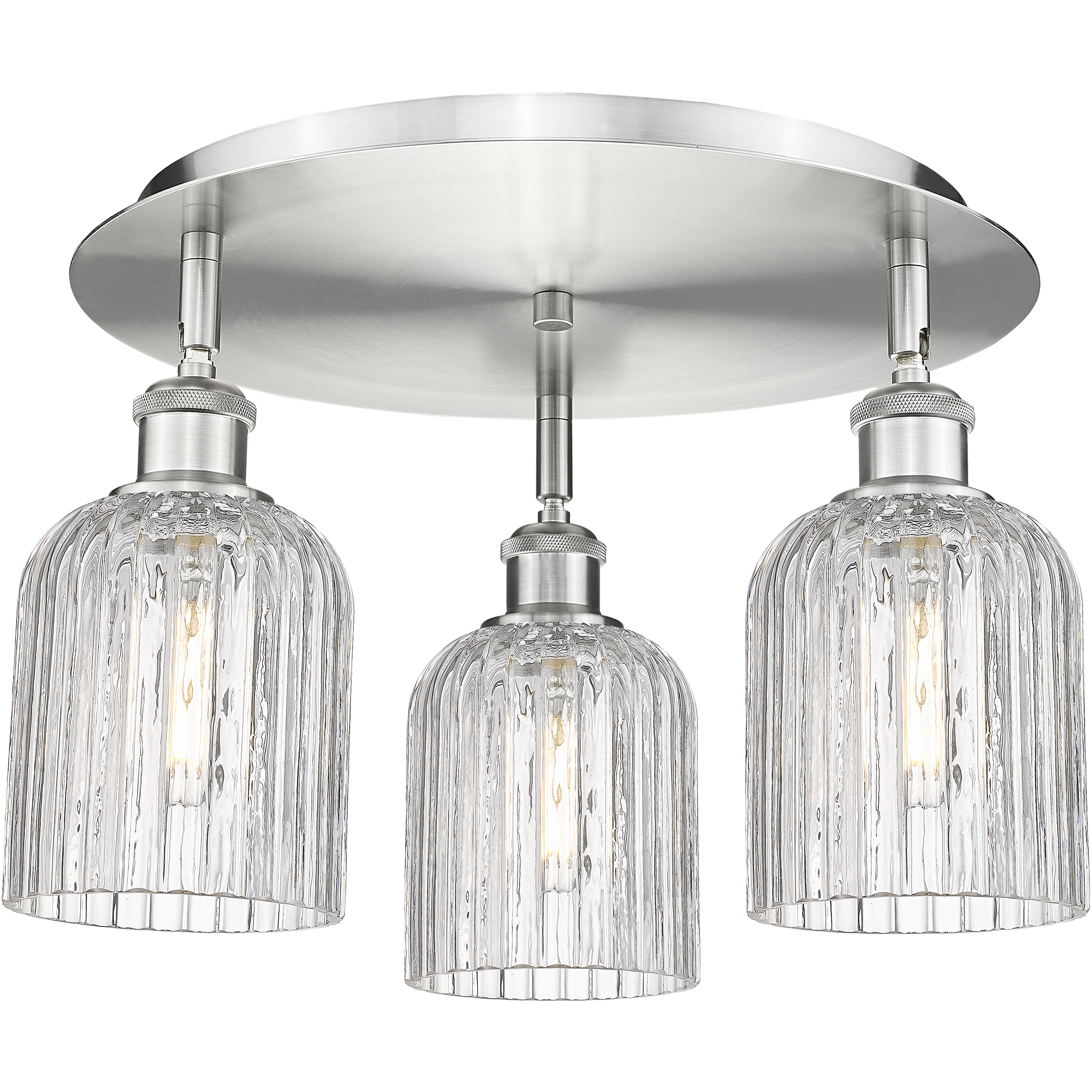 Ballston Bridal Veil 3 Light 16.75 inch Satin Nickel Flush Mount Ceiling Light