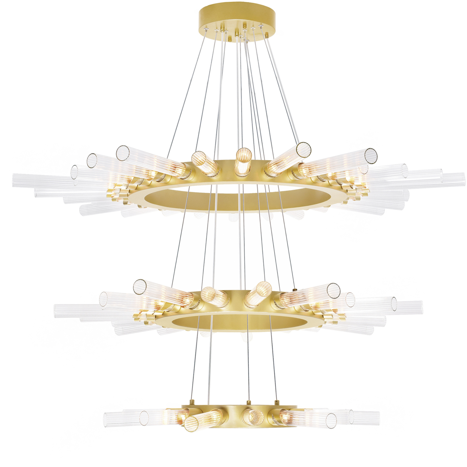 Collar LED 48 inch Satin Gold Chandelier Ceiling Light