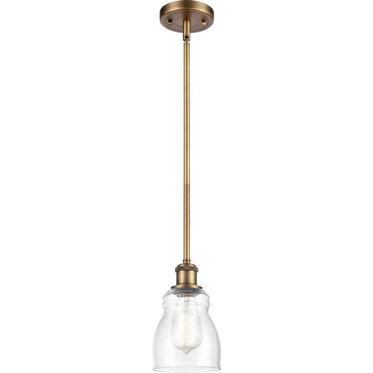 Ballston Ellery 1 Light 5 inch Brushed Brass Pendant Ceiling Light in Seedy Glass, Ballston