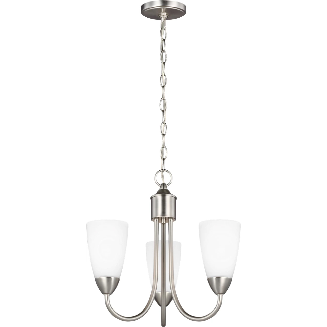 Seville 3 Light 17 inch Brushed Nickel Chandelier Ceiling Light