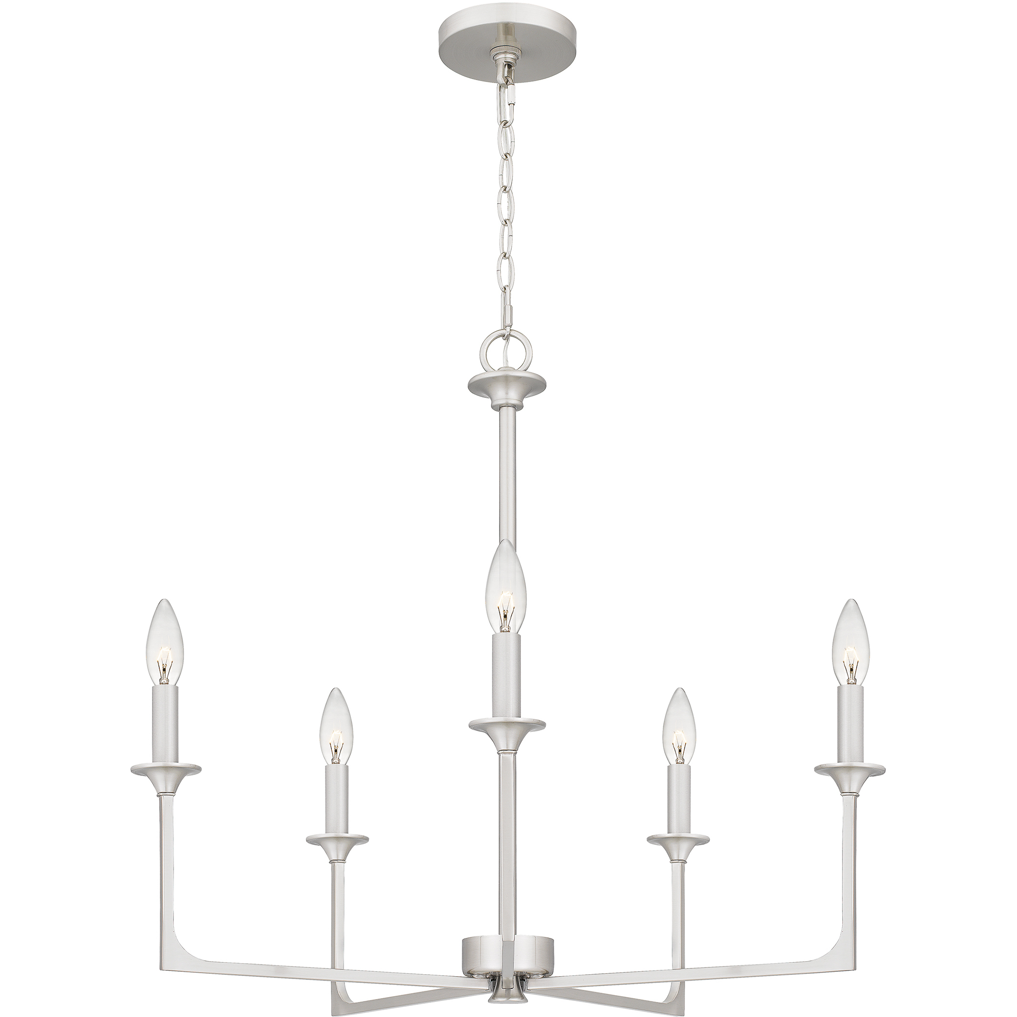 Prescott 5 Light 26 inch Brushed Nickel Chandelier Ceiling Light