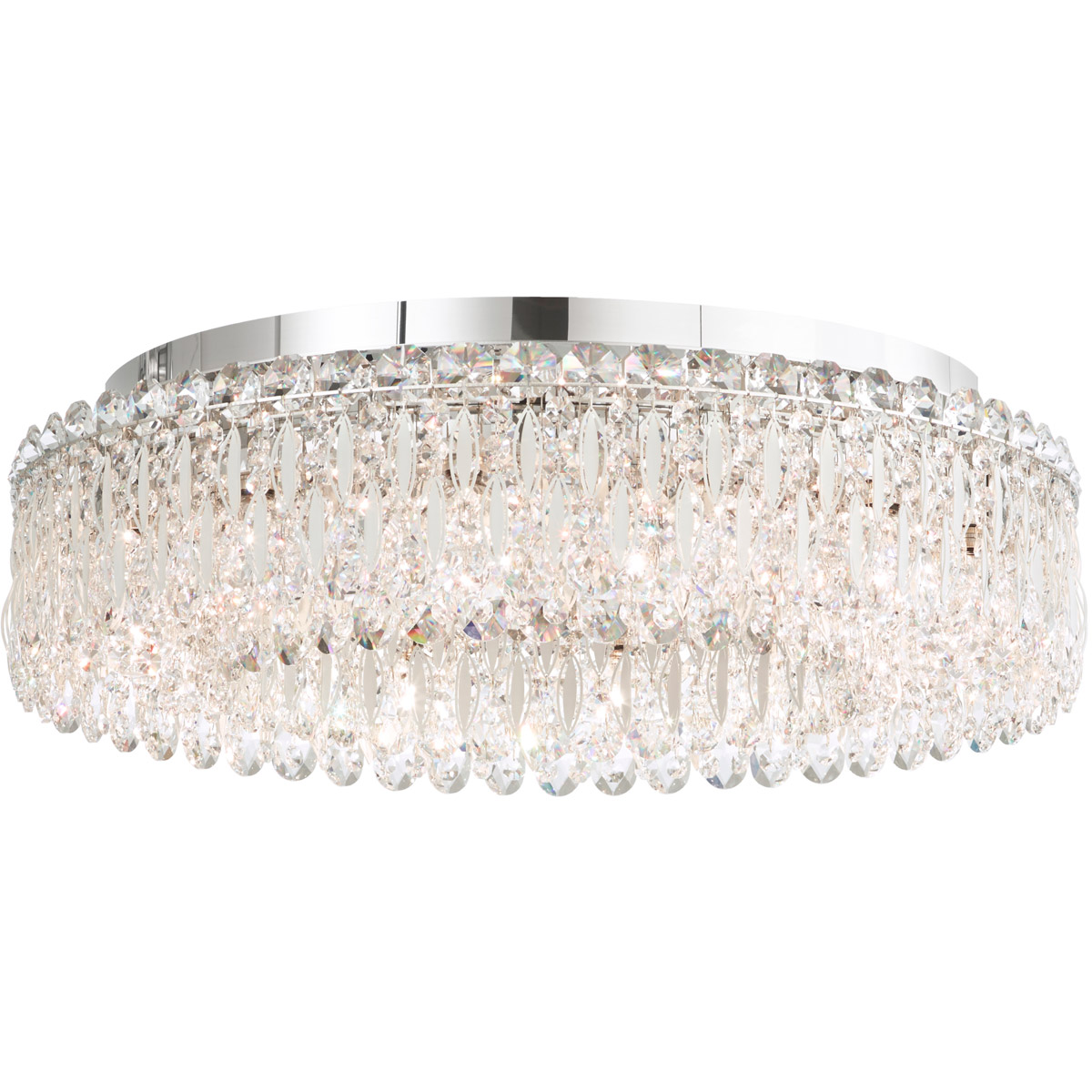Sarella 12 Light 24 inch Polished Stainless Steel Flush Mount Ceiling Light in Swarovski