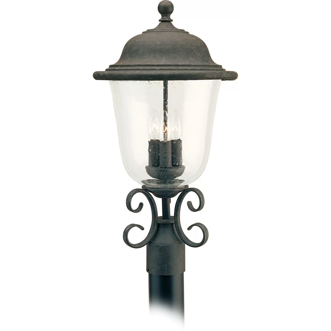 Trafalgar 3 Light 22.75 inch Oxidized Bronze Outdoor Post Lantern
