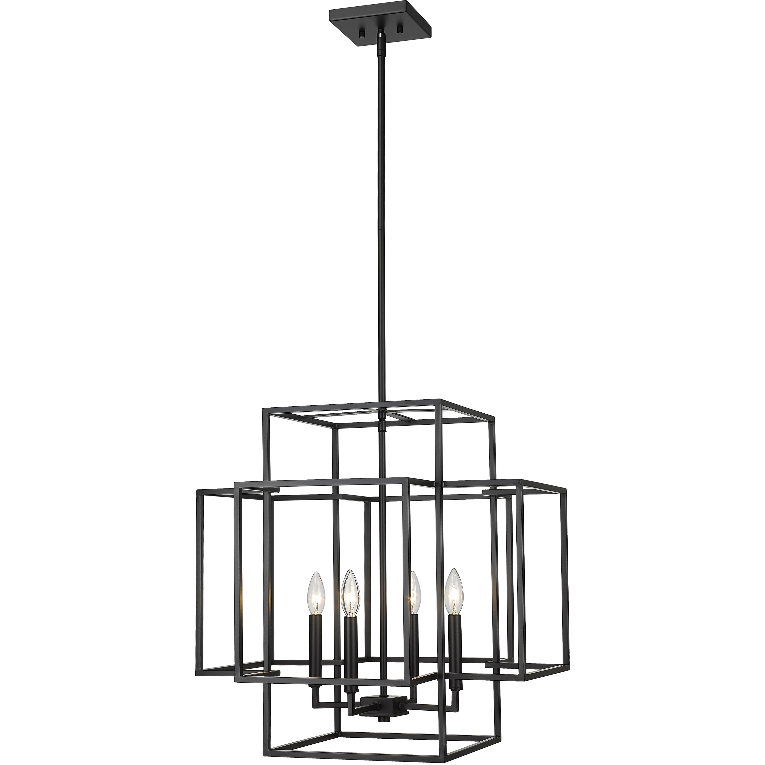 Titania 4 Light 22 inch Matte Black Chandelier Ceiling Light