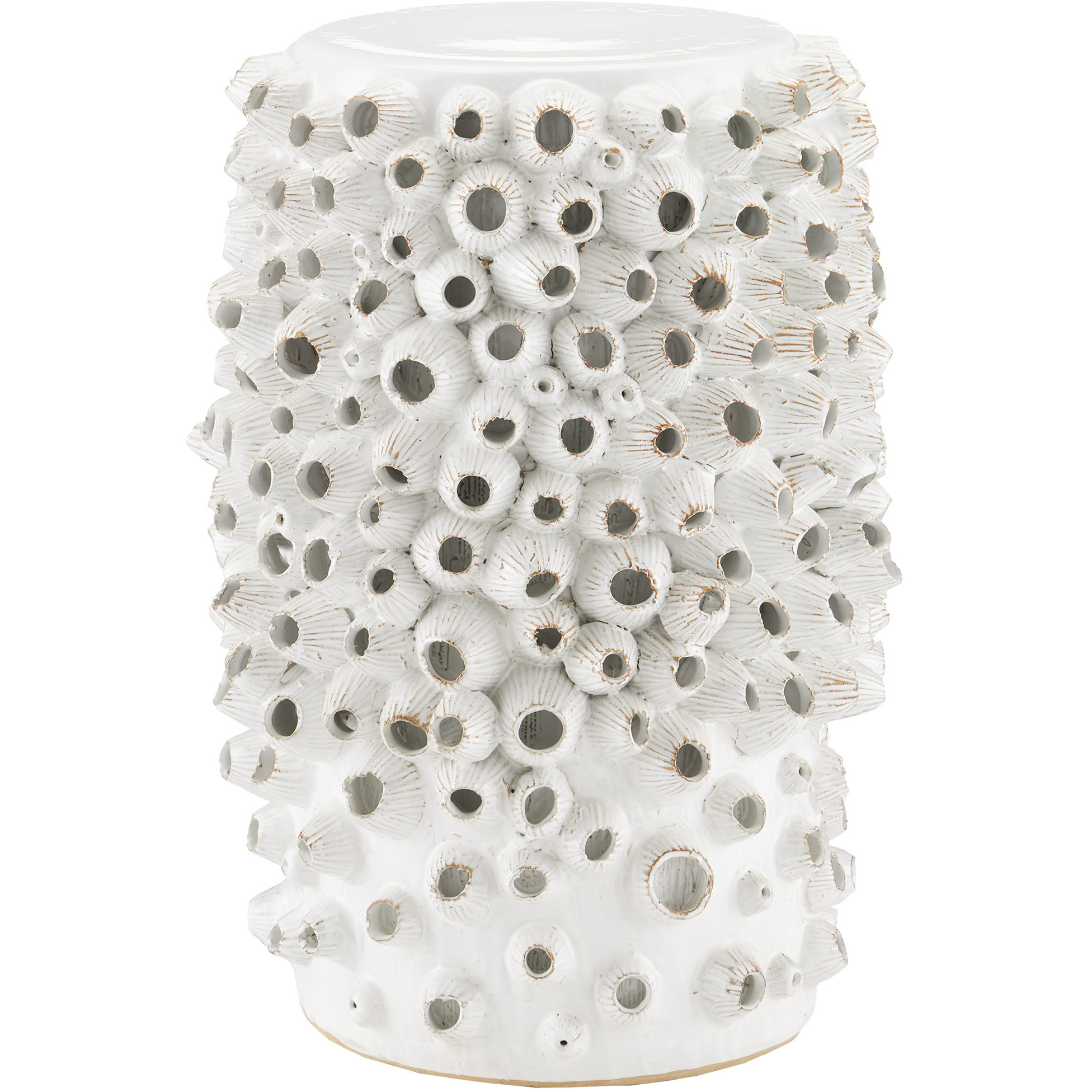 Barnacle 12 inch Antique White Accent Table
