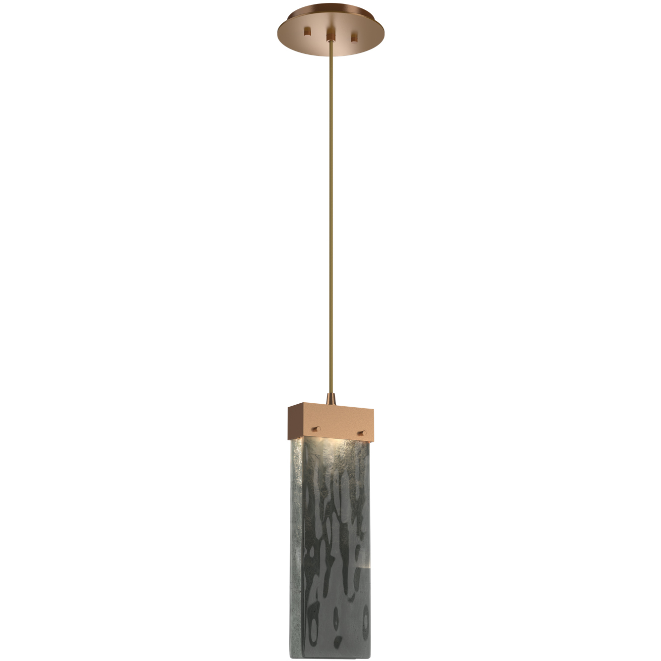 Parallel LED 2.3 inch Novel Brass Pendant Ceiling Light in 3000K LED, Smoke Granite