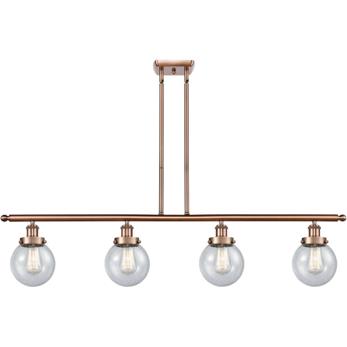 Ballston Beacon LED 48 inch Antique Copper Island Light Ceiling Light in Seedy Glass