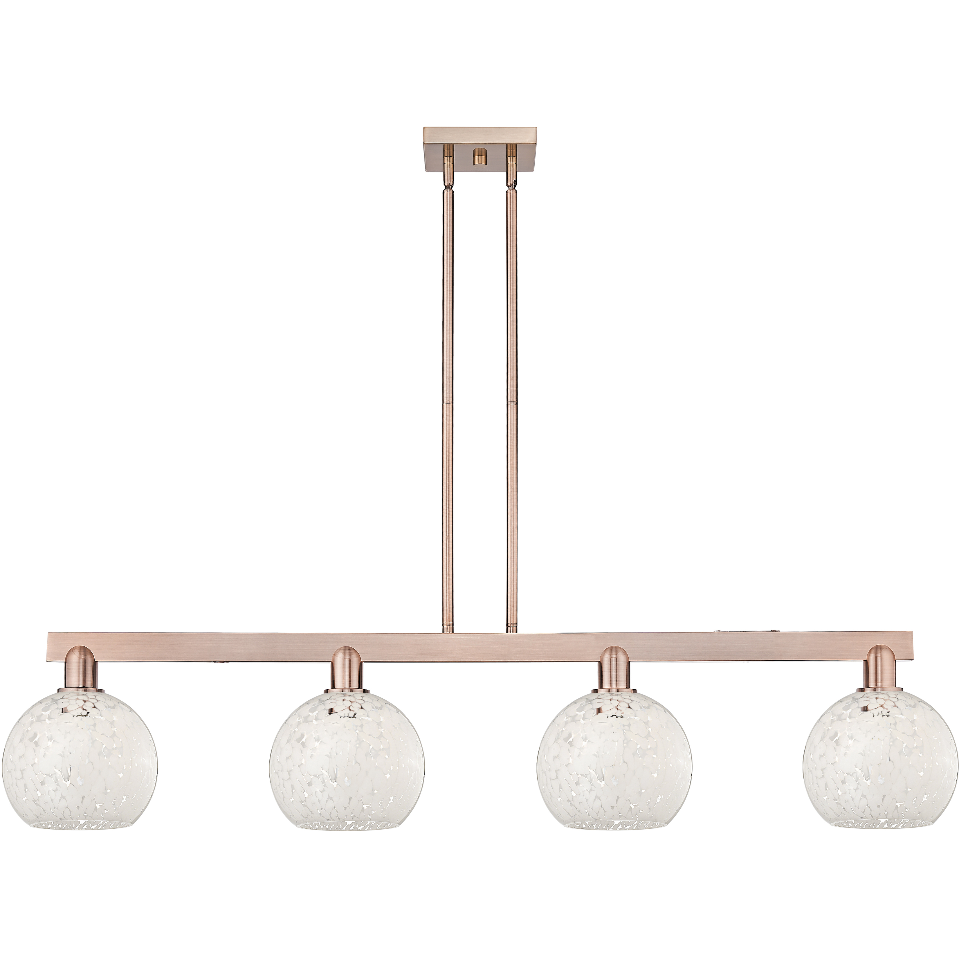 Arcadia White Mouchette Island Light Ceiling Light in Antique Copper