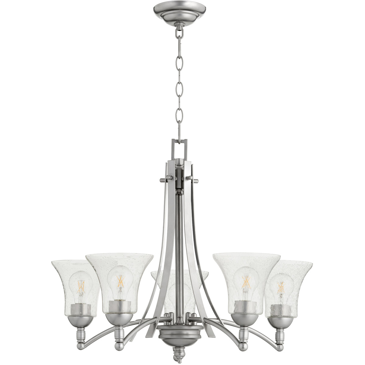 Aspen 5 Light 27 inch Classic Nickel Chandelier Ceiling Light