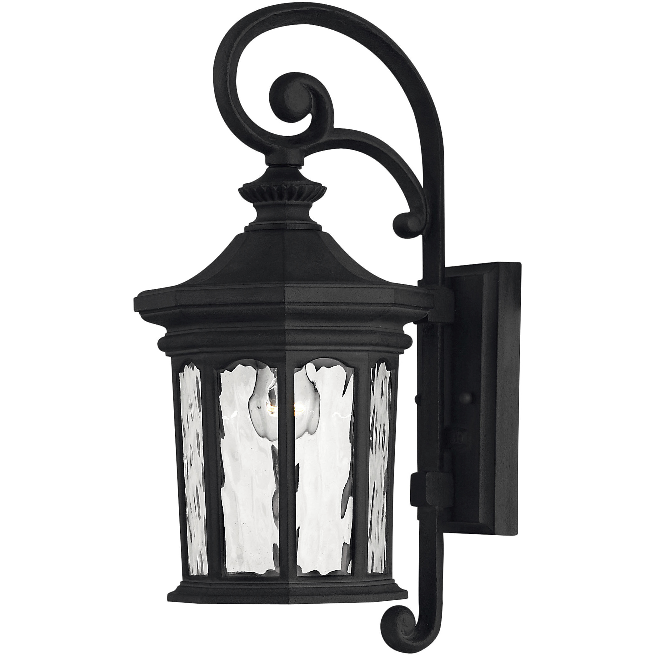 Estate Series Raley Outdoor Wall Mount Lantern in Museum Black, Small