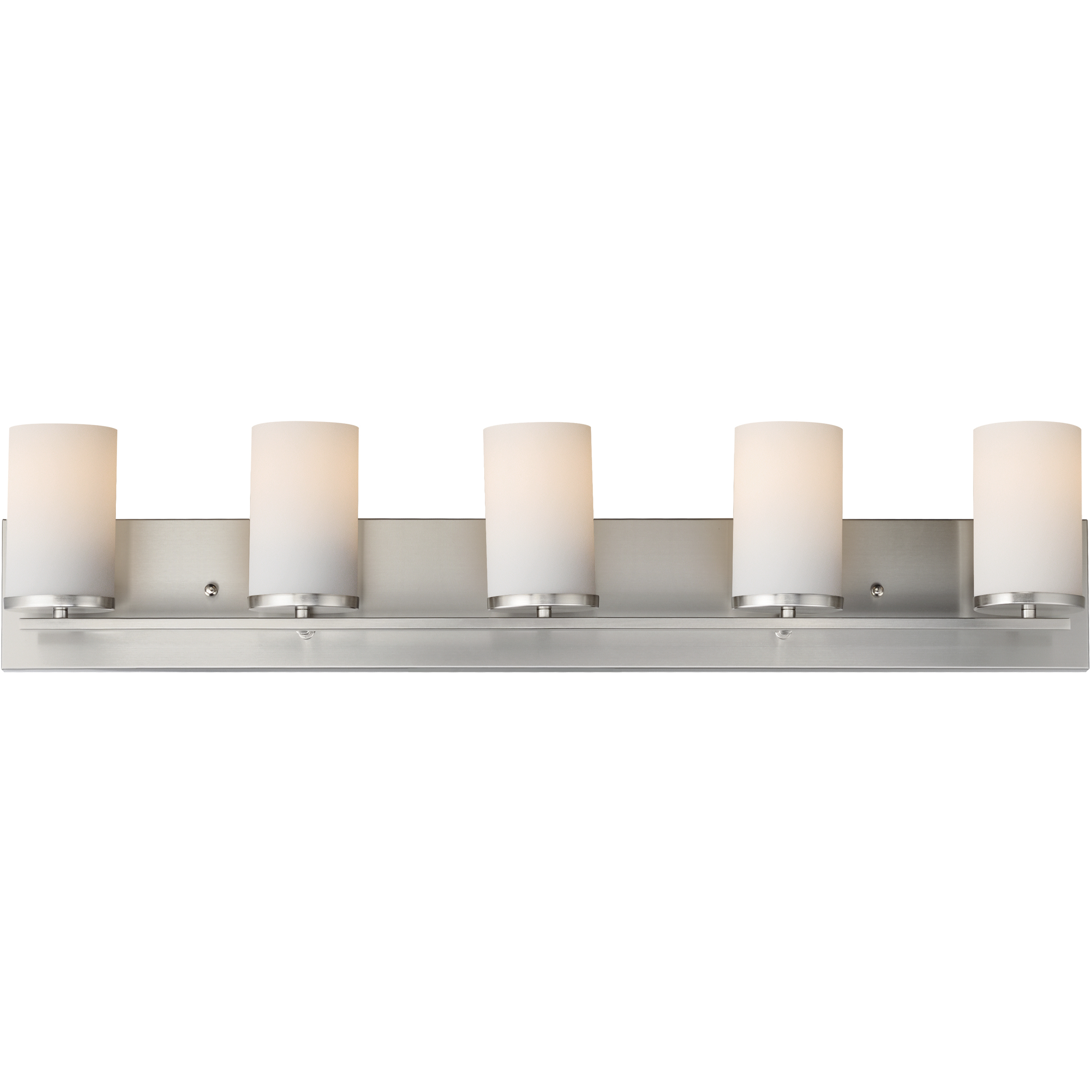 Lateral 5 Light 36 inch Satin Nickel Bath Vanity Wall Light in Satin White