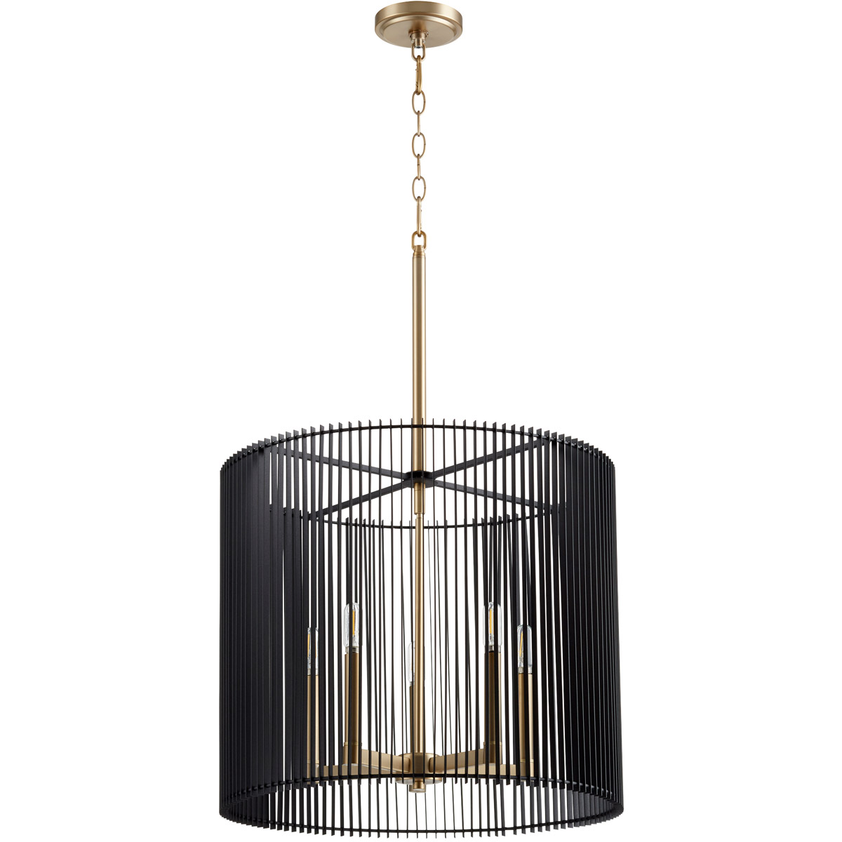 Finura 5 Light 21 inch Aged Brass Pendant Ceiling Light