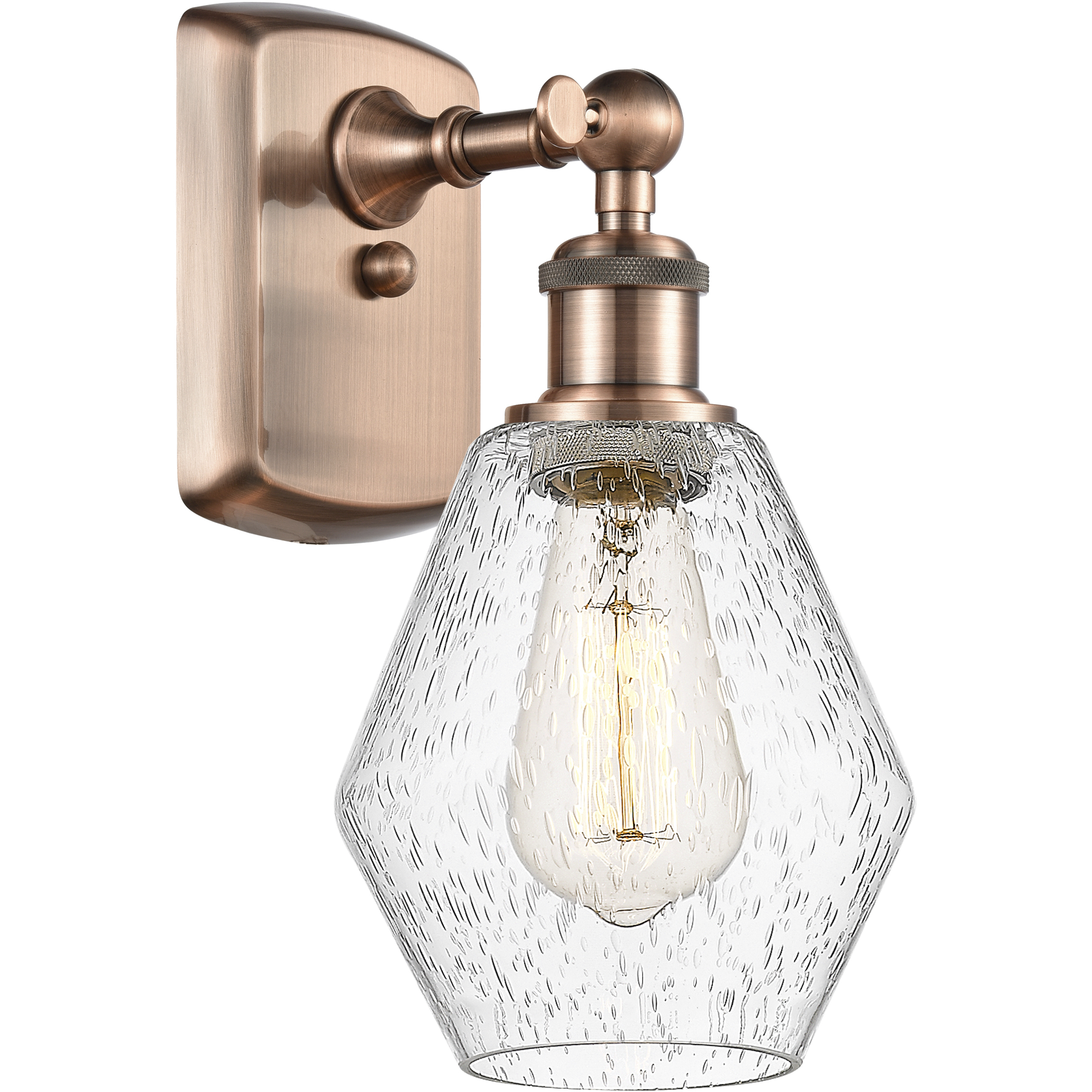Ballston Cindyrella 1 Light 6 inch Antique Copper Sconce Wall Light in Incandescent, Seedy Glass