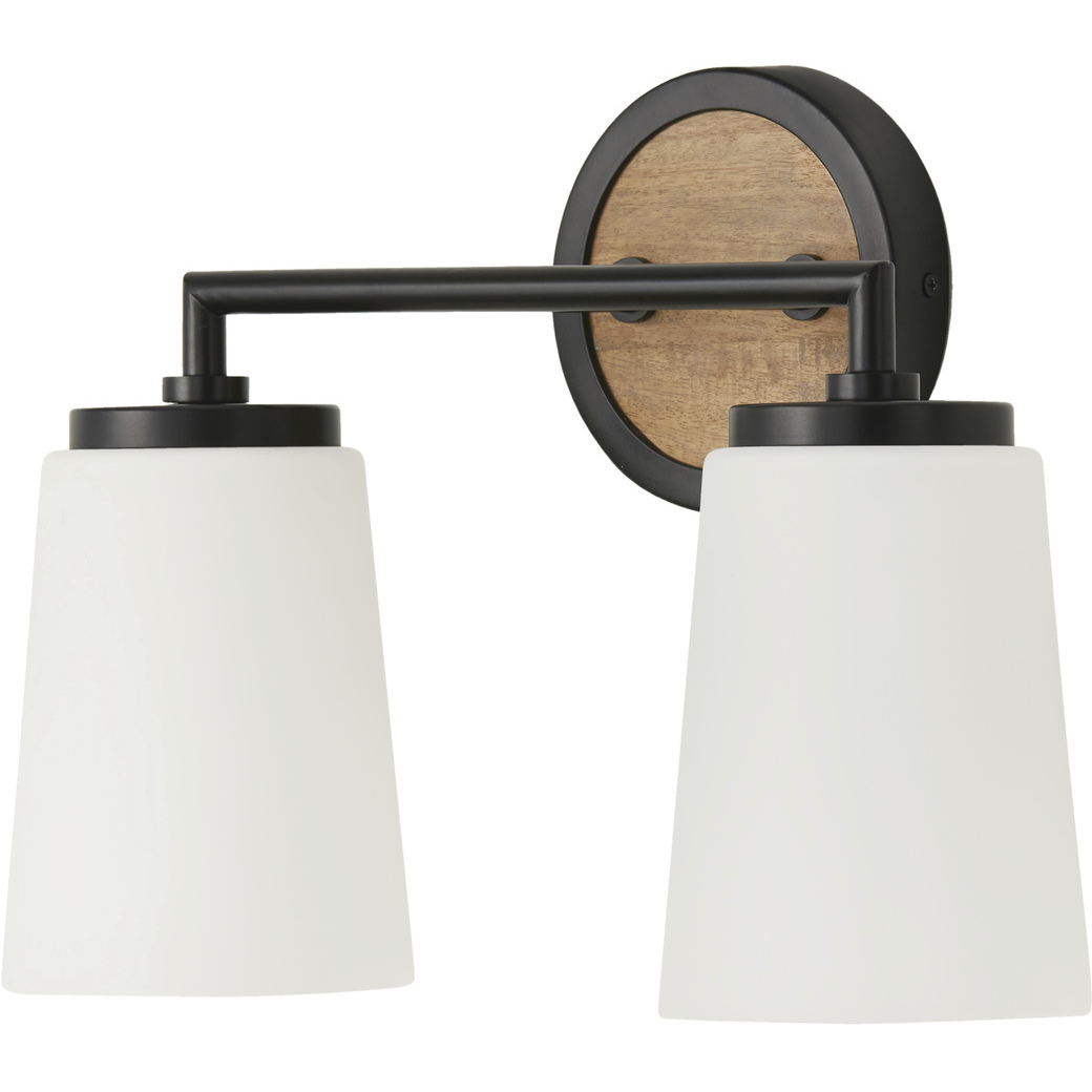 Jonah 2 Light 14 inch Light Wood and Matte Black Vanity Light Wall Light