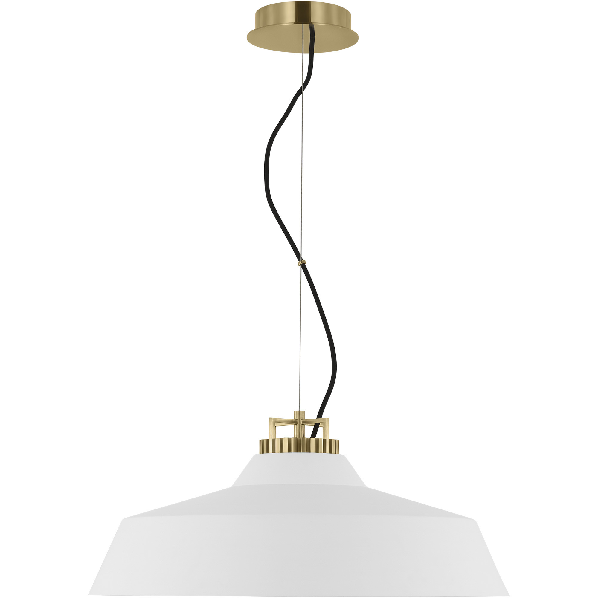 Sean Lavin Forge LED 24 inch Natural Brass Line-Voltage Pendant Ceiling Light in Matte White