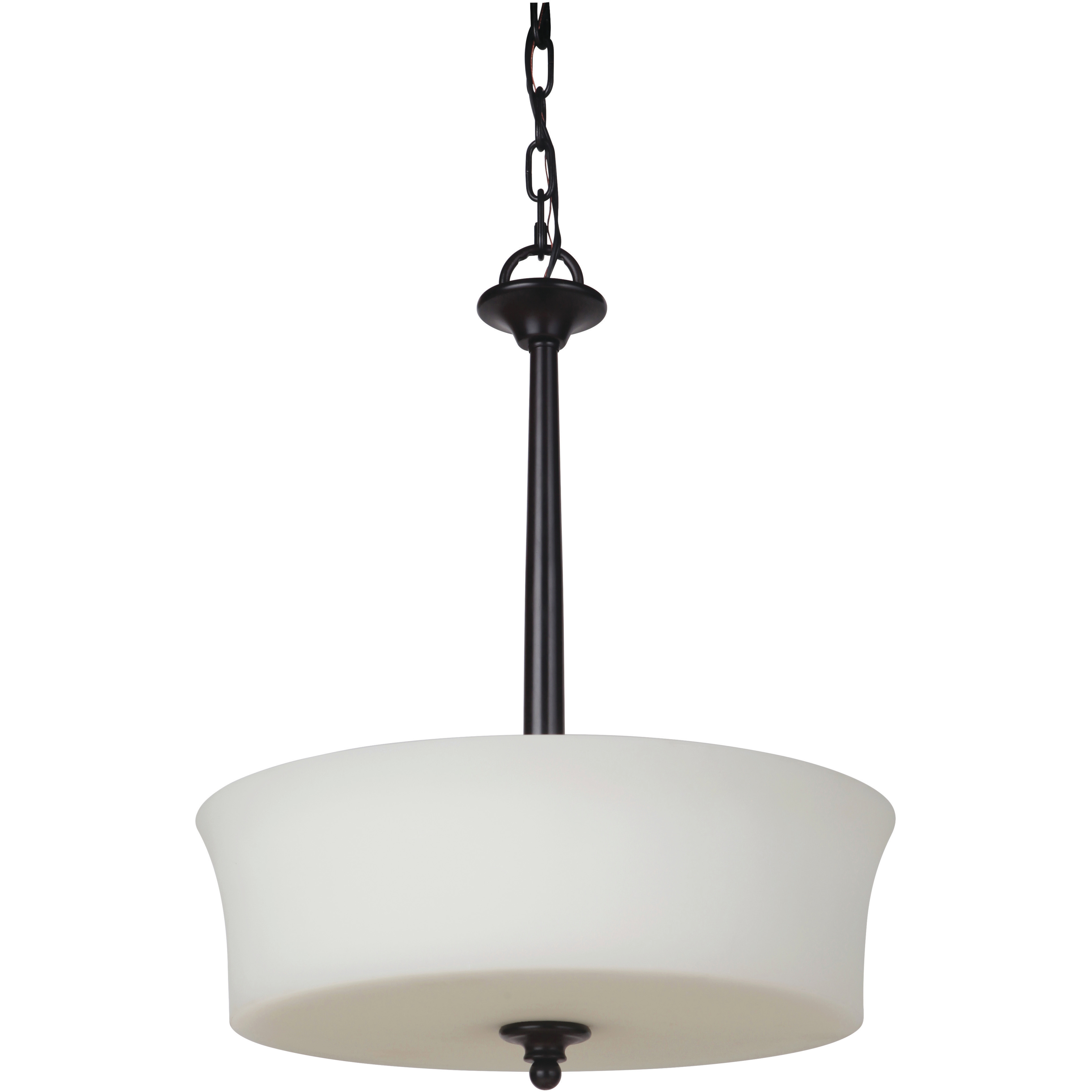 Helena 3 Light 15 inch Oiled Bronze Inverted Pendant Ceiling Light, Jeremiah